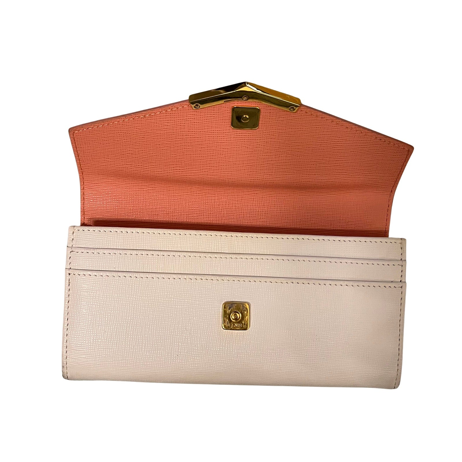 Fendi 2Jours White and Pink Wallet with box
