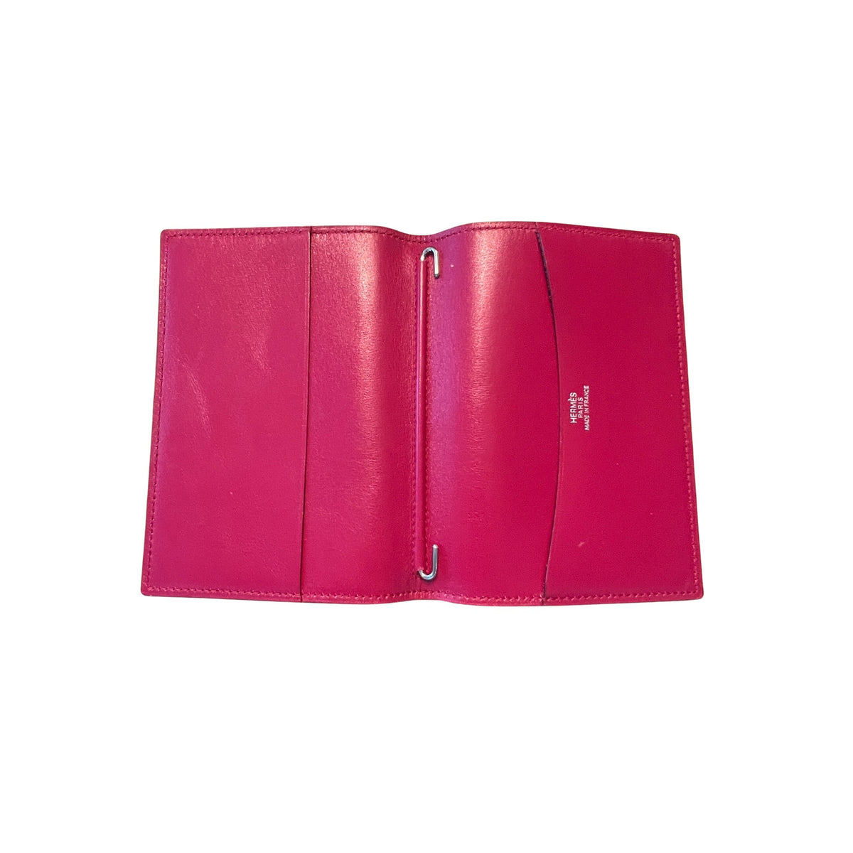 Hermès Leather Passport Holder | Vibrant Pink & Red | 3.75" x 5" | COA Included