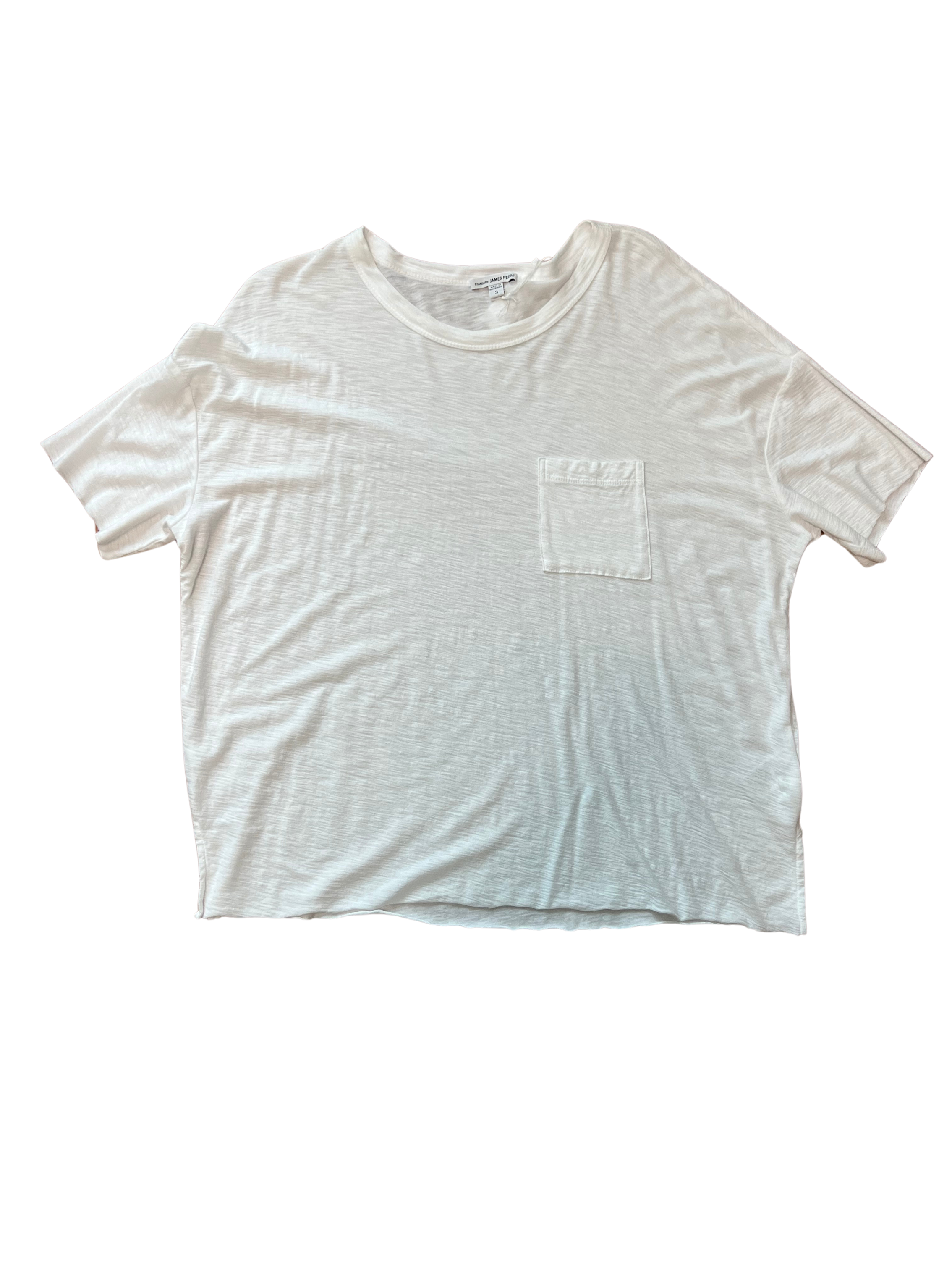 James Perse Pocket Tee | White Cotton Modal | Size 3 / XL | NWT