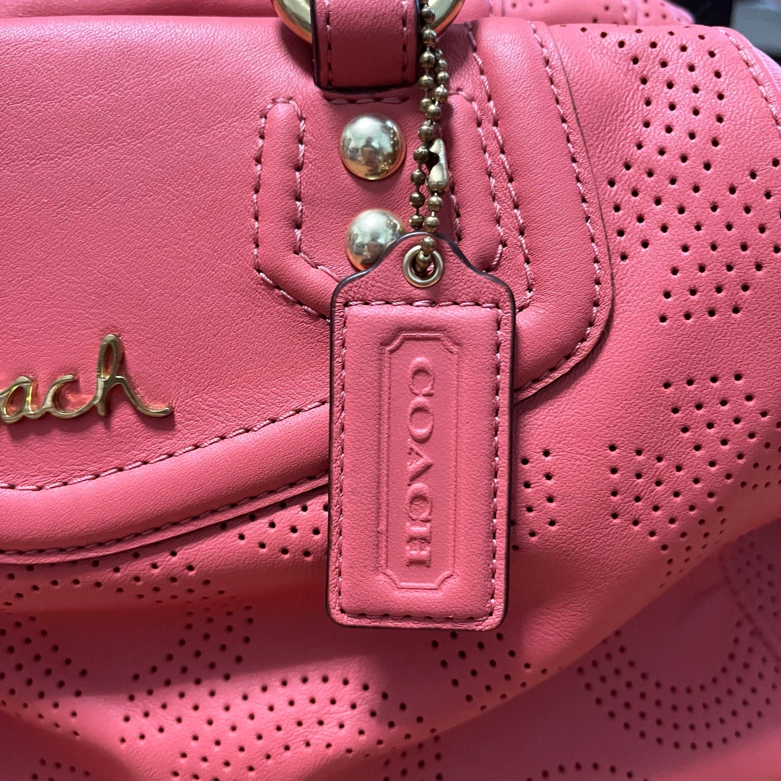 Coach Ashley Coral Shoulder Bag