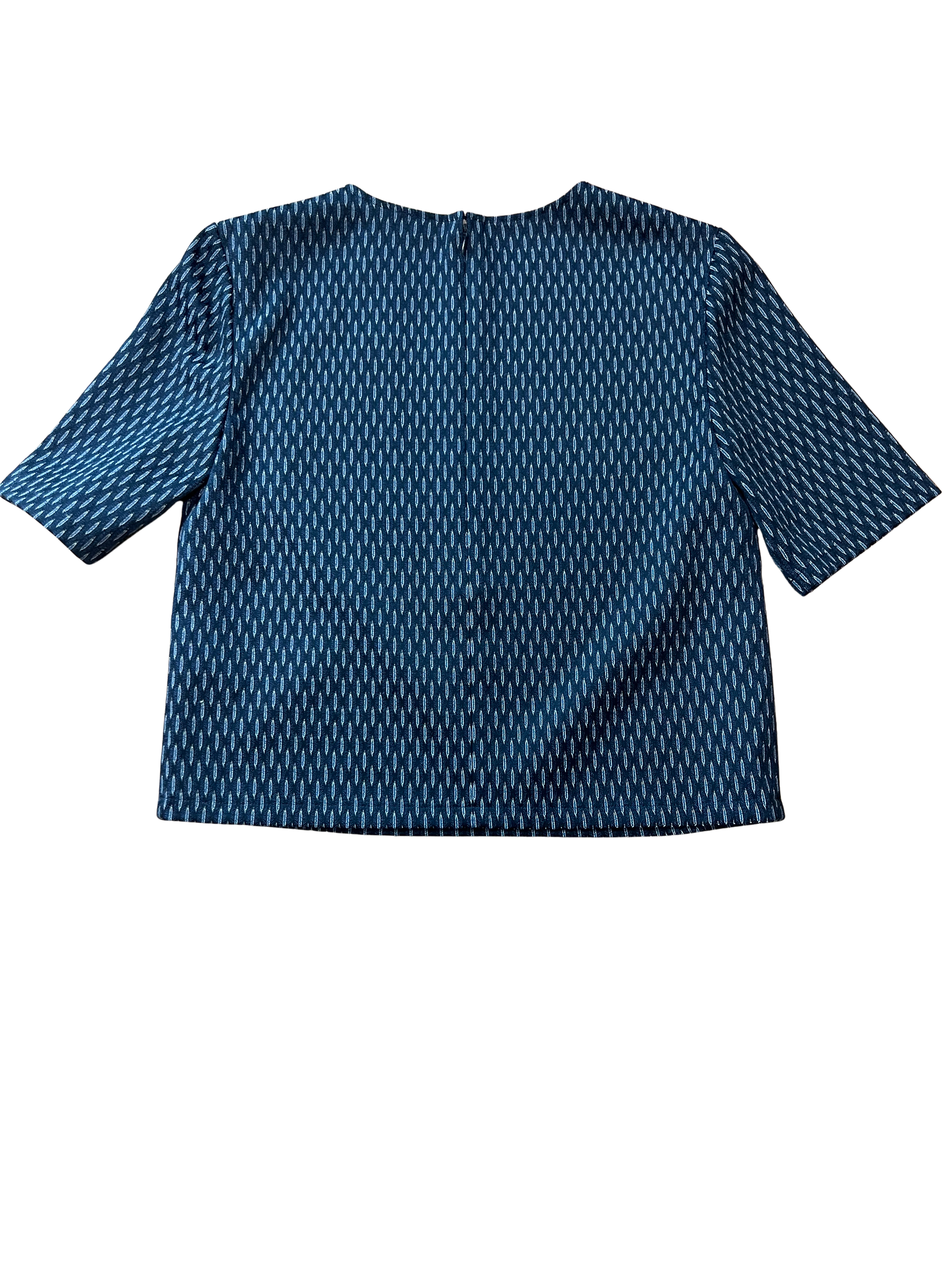 Theory Blue Geometric Print Matching Top & Pant Set | Petite | NWOT