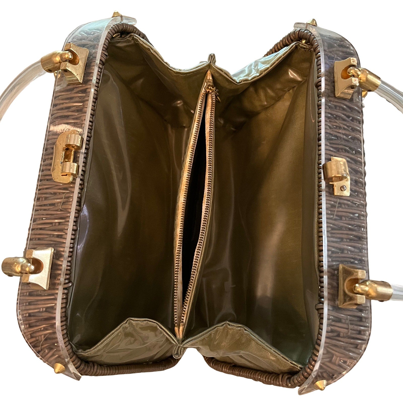 Lucite and Metal Accent Bag