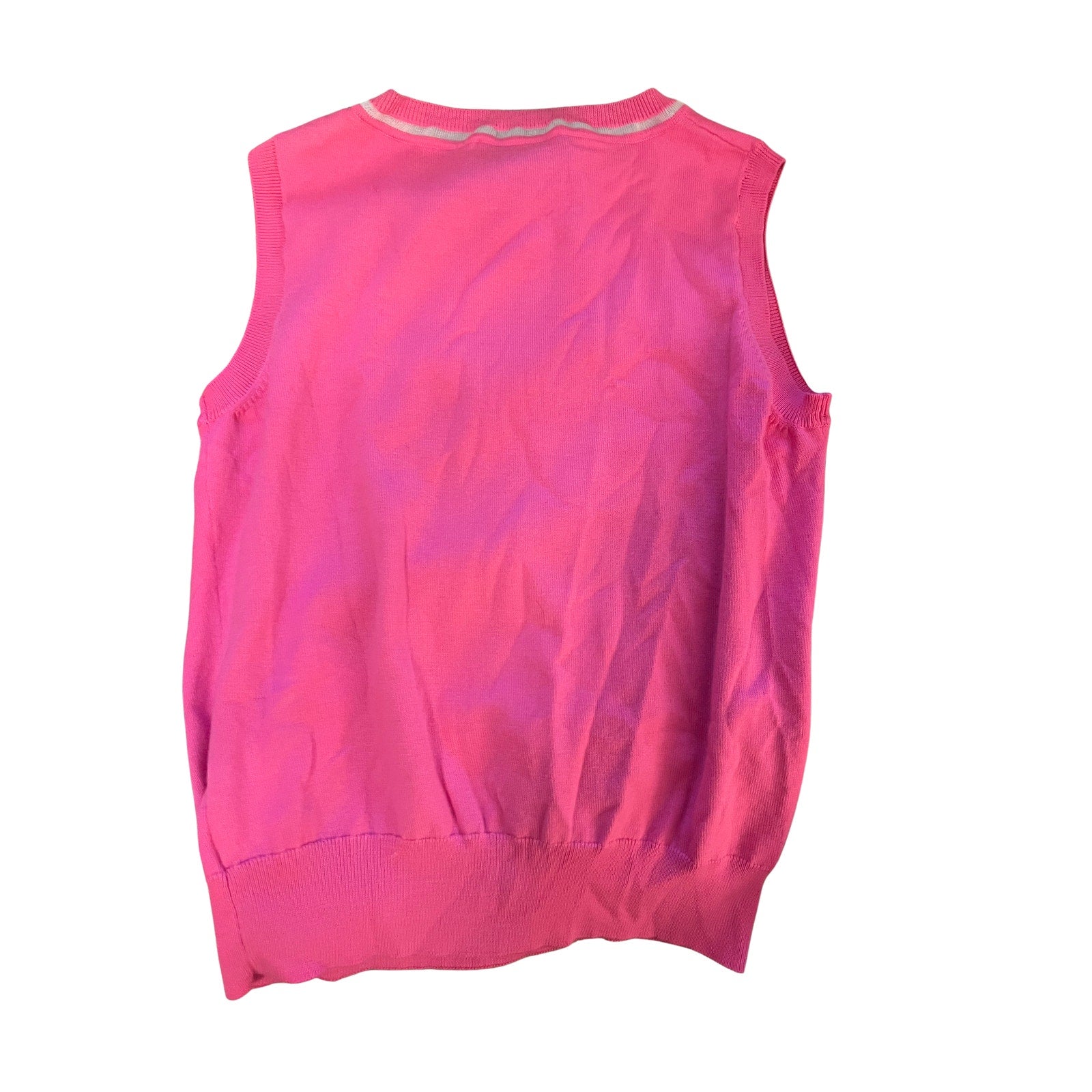 St. John Pink Wool Blend Sleeveless Knit Top — Size L