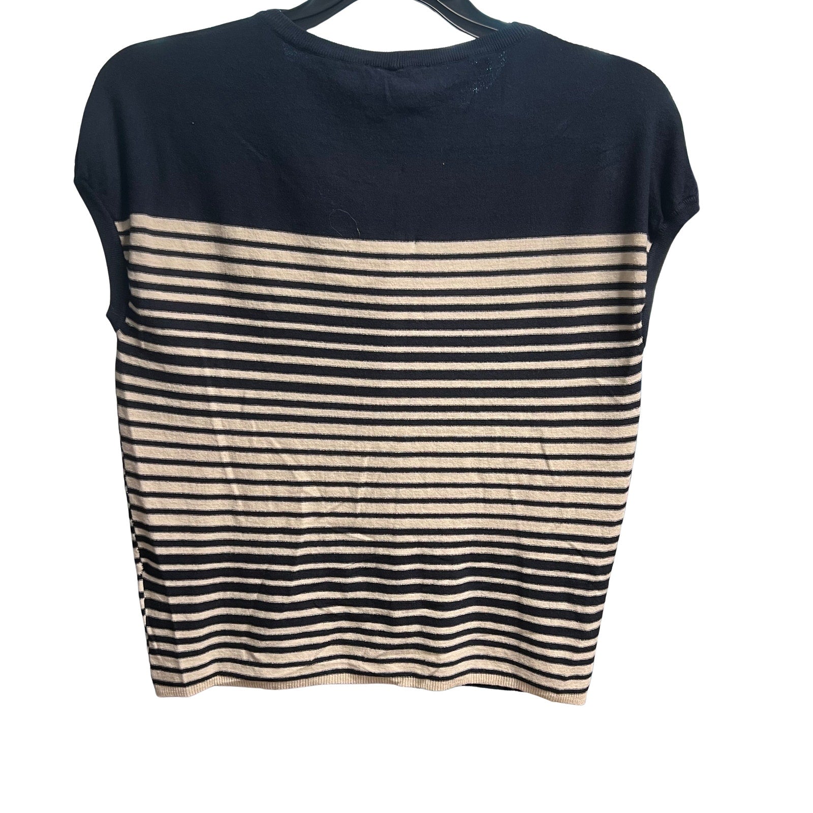 New Daniele Alessandrini Striped Short Sleeve Sweater NWT