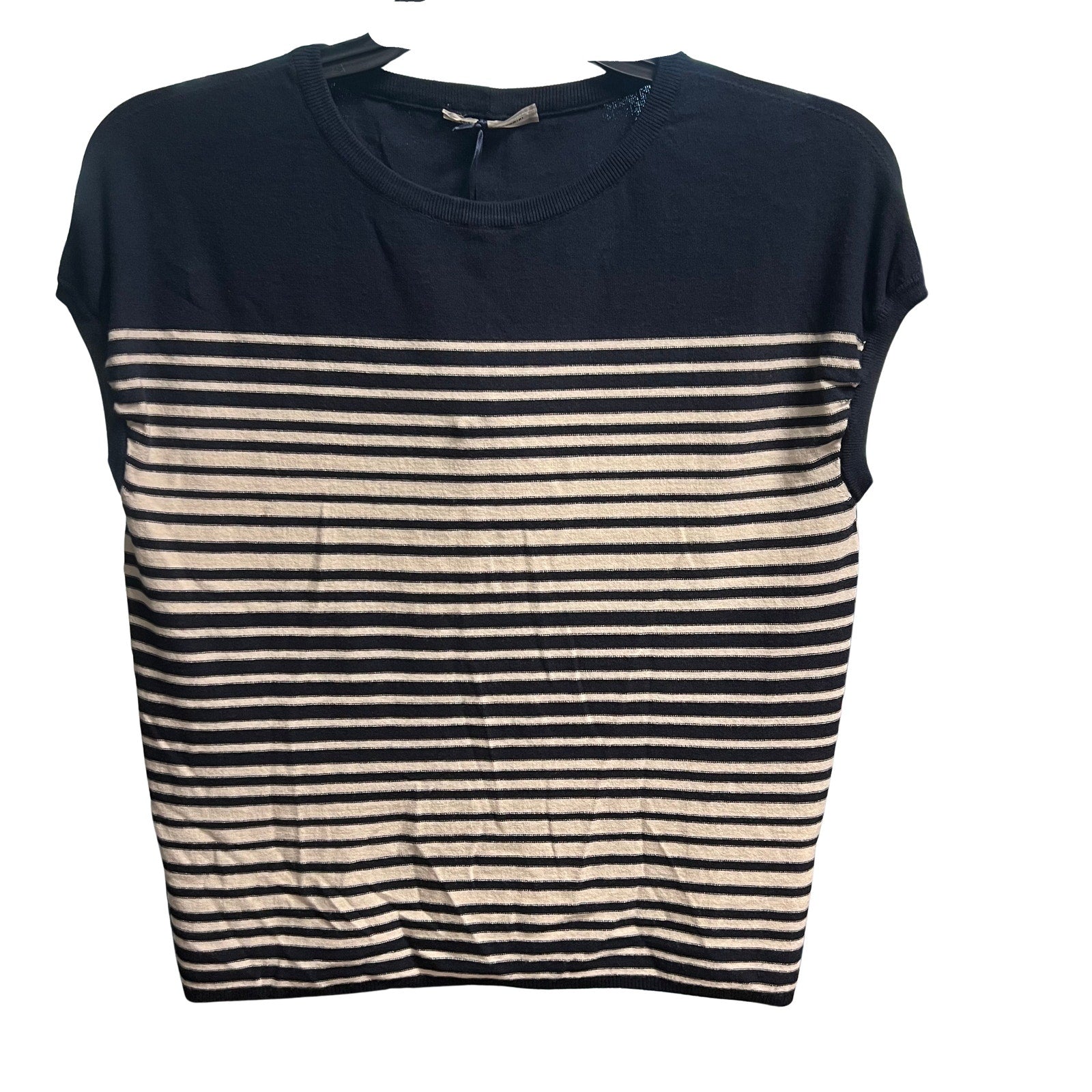 New Daniele Alessandrini Striped Short Sleeve Sweater NWT