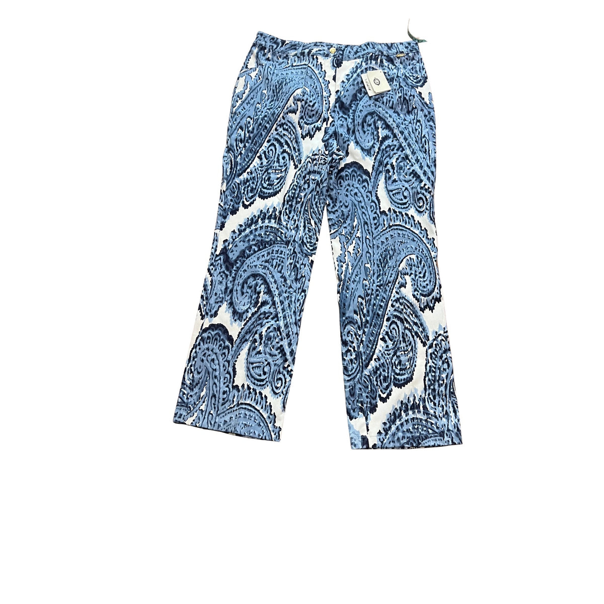 St. John Sport by Marie Gray Paisley Denim 2-Piece Set — Size 16