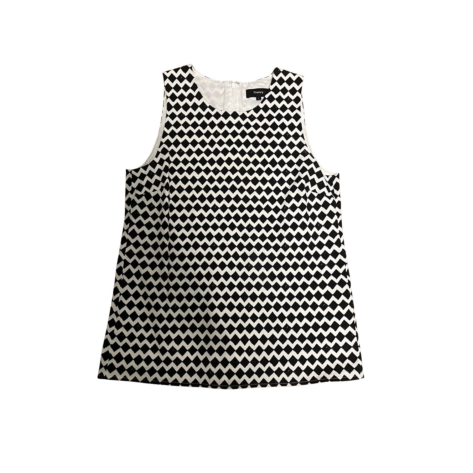 Theory Black and White Sleeveless Top