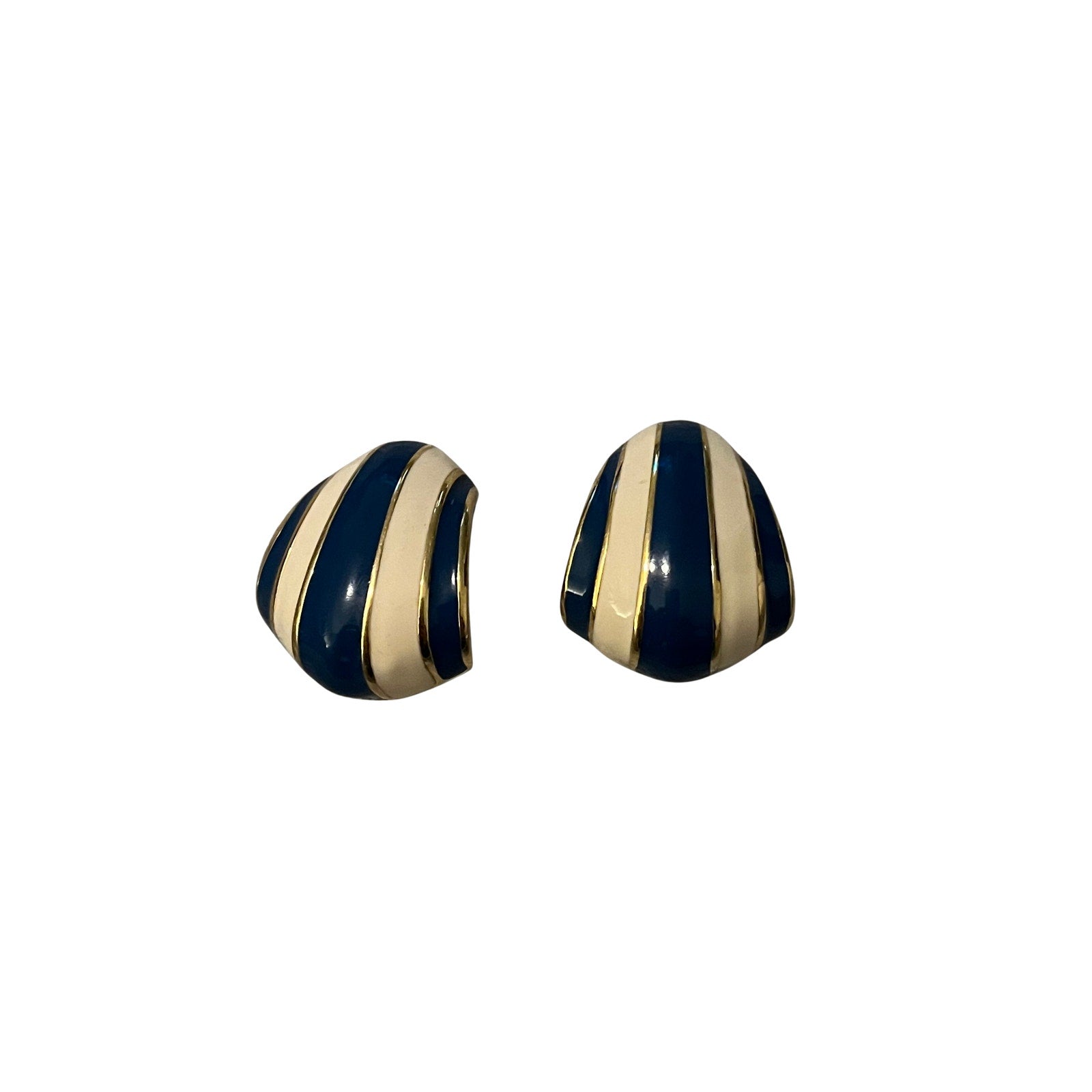 St John Nautical Stripe Clip on Earrings