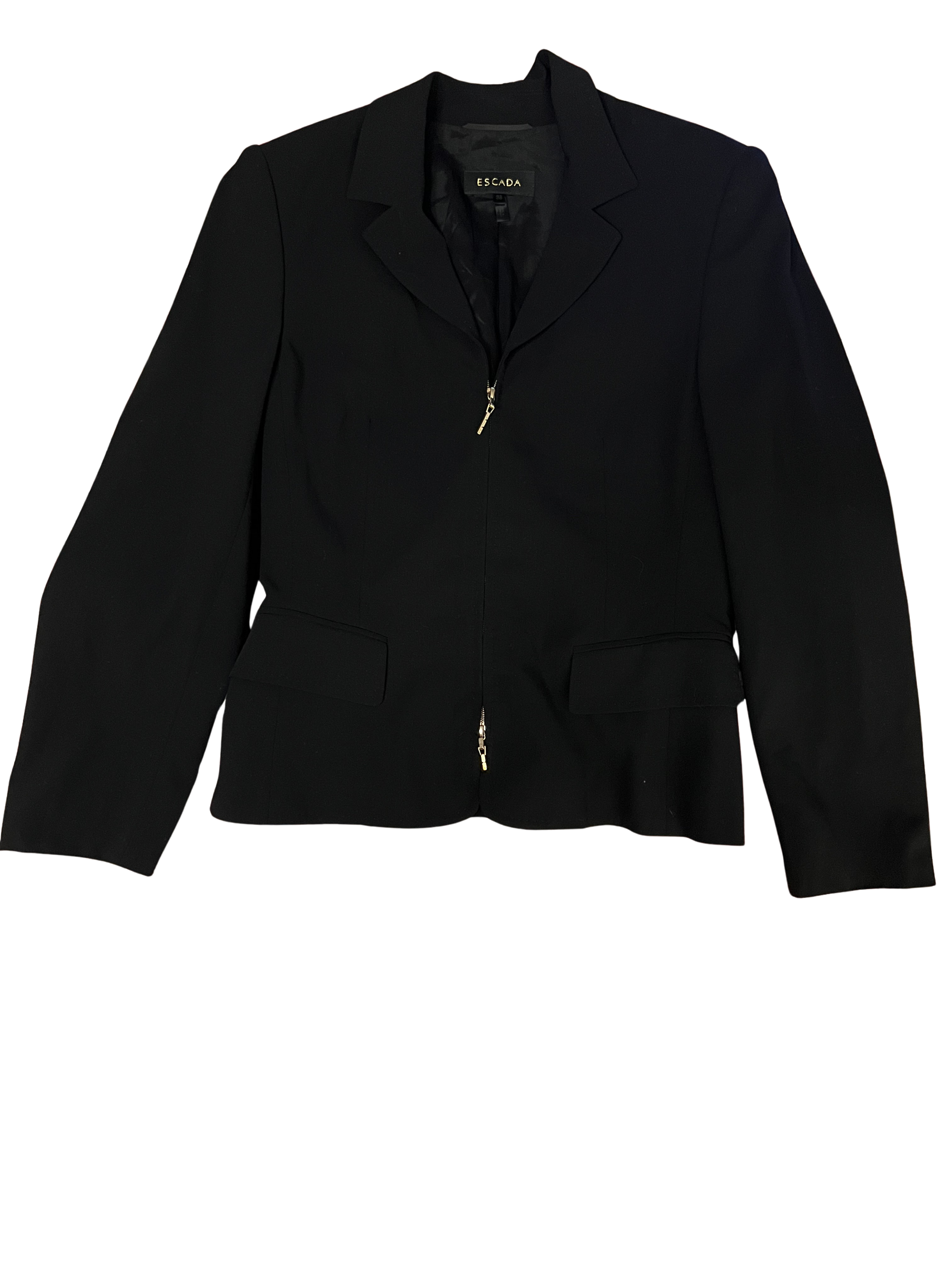 Escada Black Wool Blend Blazer — EU 38