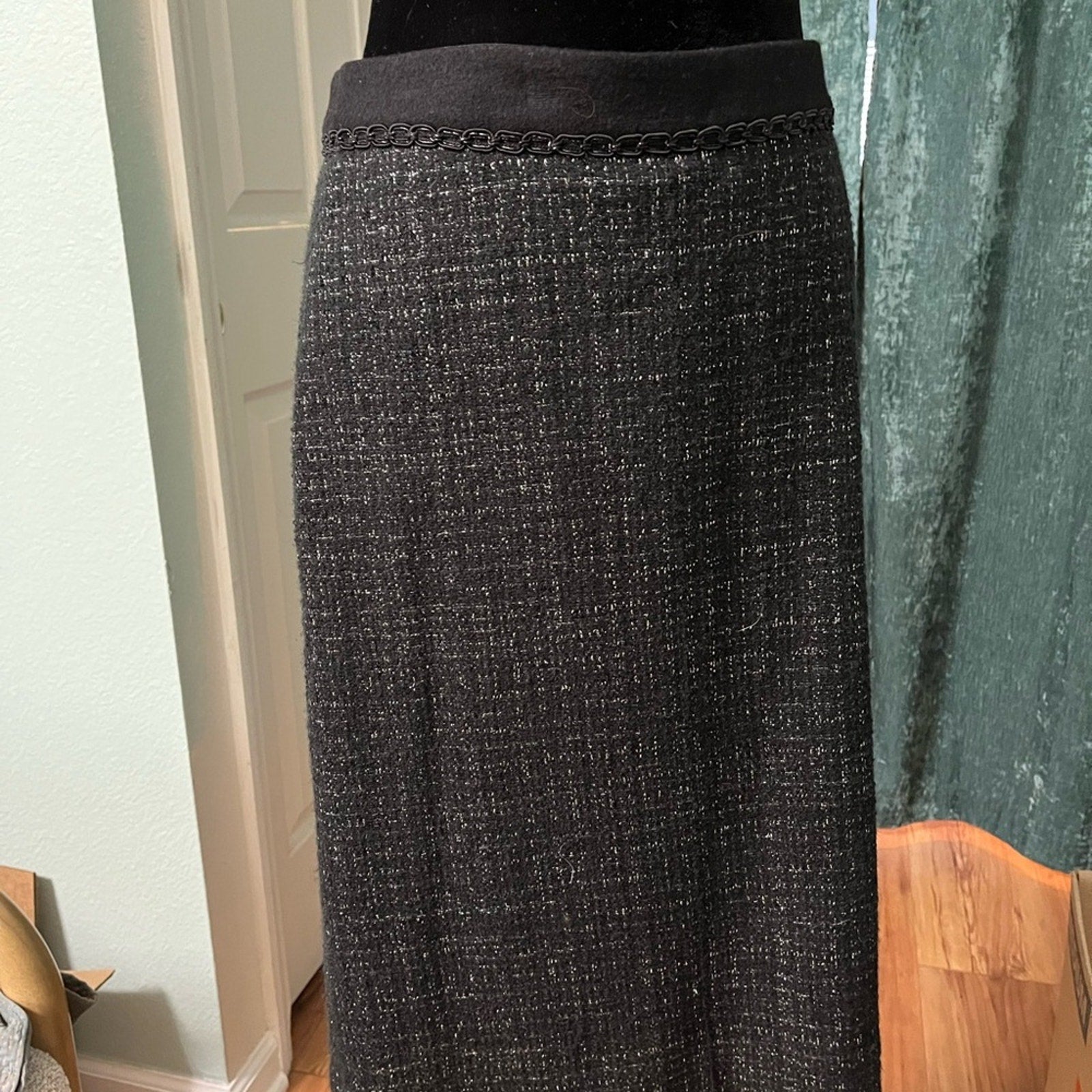 Tory Burch Black Tweed Skirt