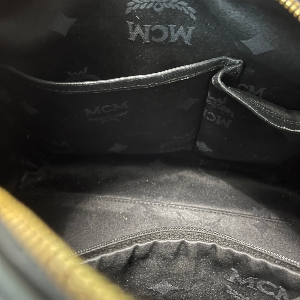 MCM Black Boston Bag in Saffiano Leather