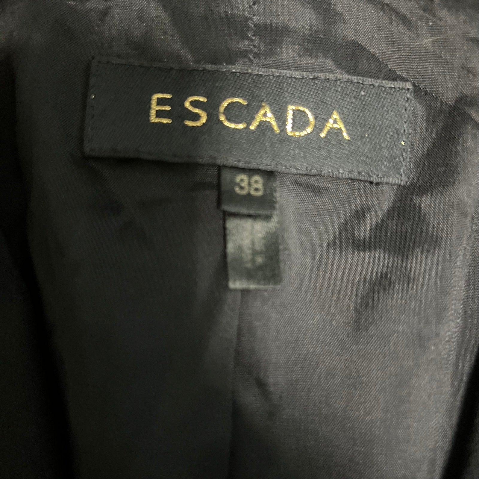 Escada Black Tailored Zip Blazer Size 38 Luxury Career Minimalist Designer