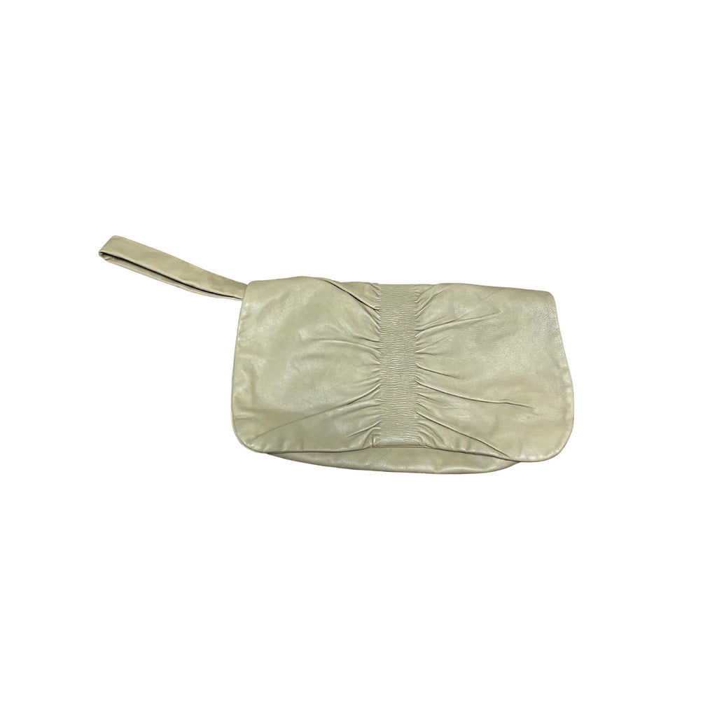 Cream Oversized Wristlet/Clutch