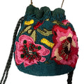 Handmade Floral Draw String Shoulder Bag