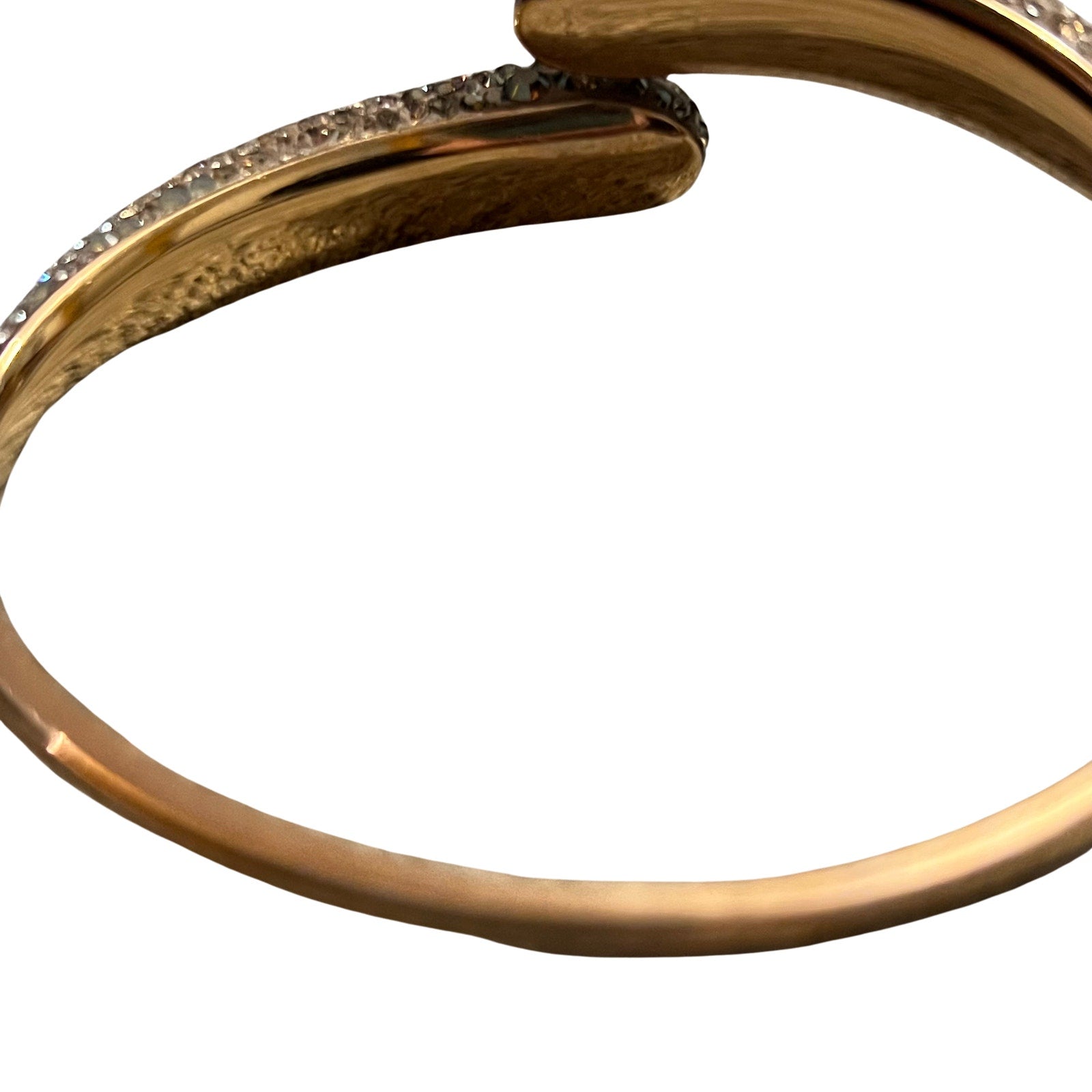 Swarovski Crystal Pavé Bangle Bracelet Rose Gold Tone NWT