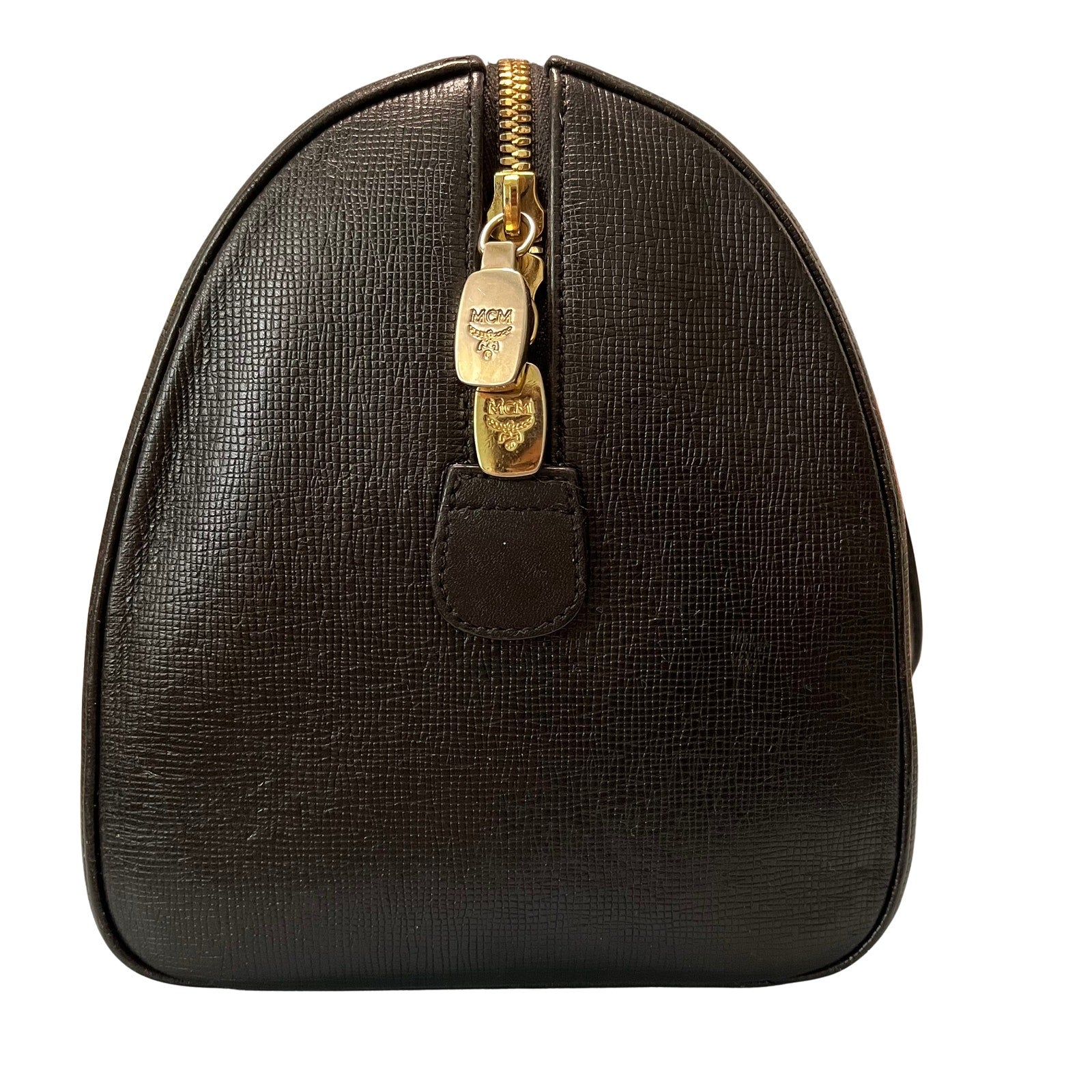 MCM Black Boston Bag in Saffiano Leather