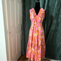 Warm Pink and Orange Tiered Ruffled Sundress