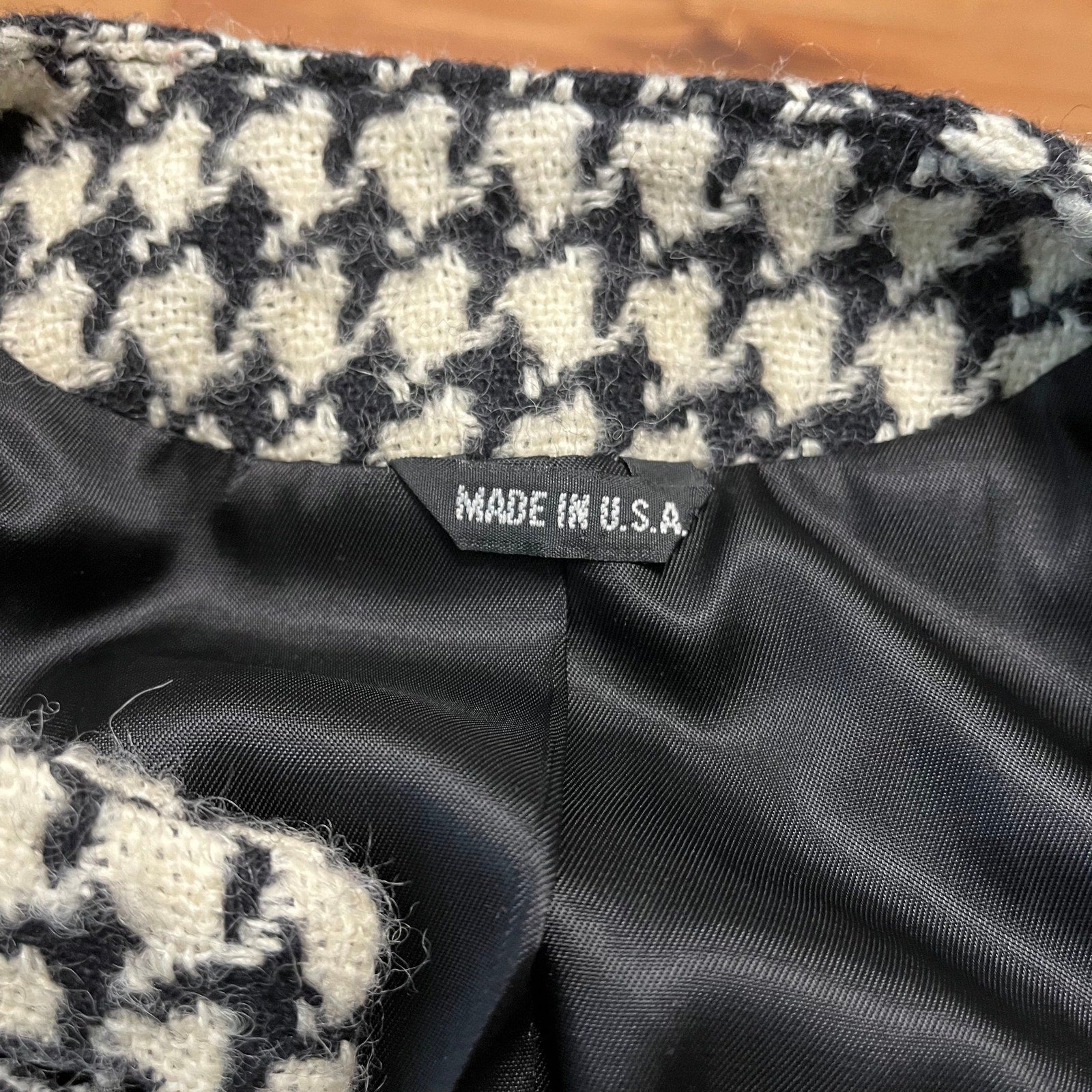 Houndstooth Black and White Blazer