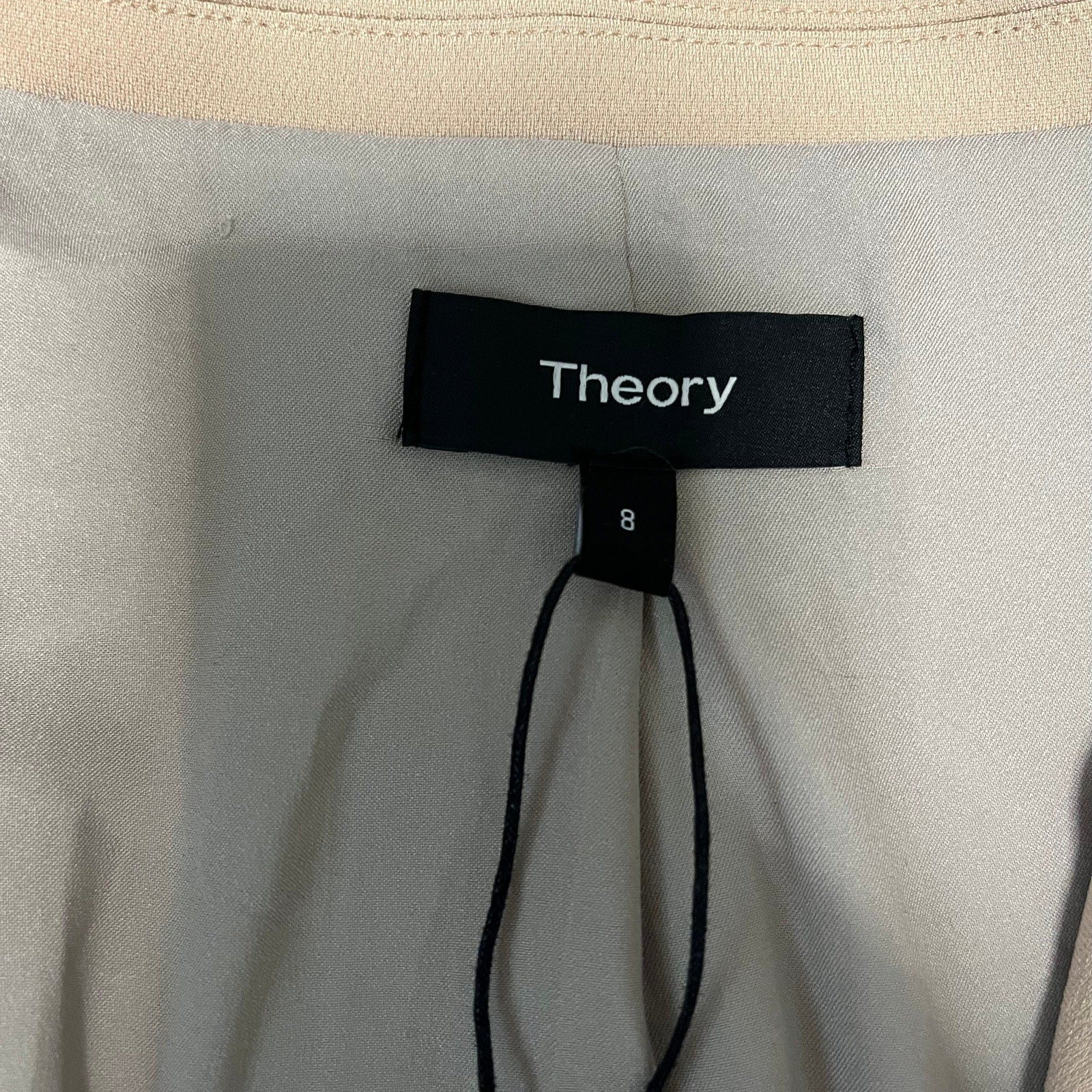 Theory Tailored Blazer Beige Single Button Jacket Size 8 NWT