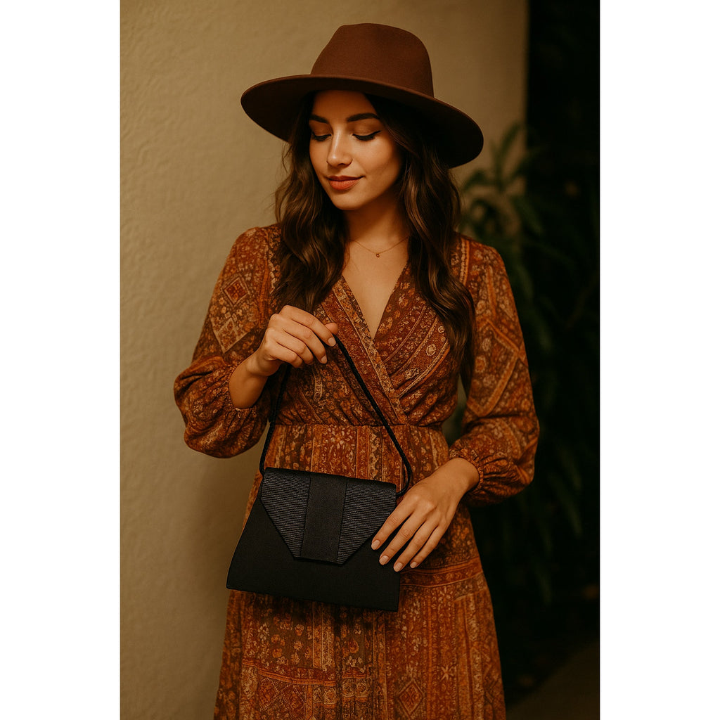Whiting and Davis Black Evening Bag