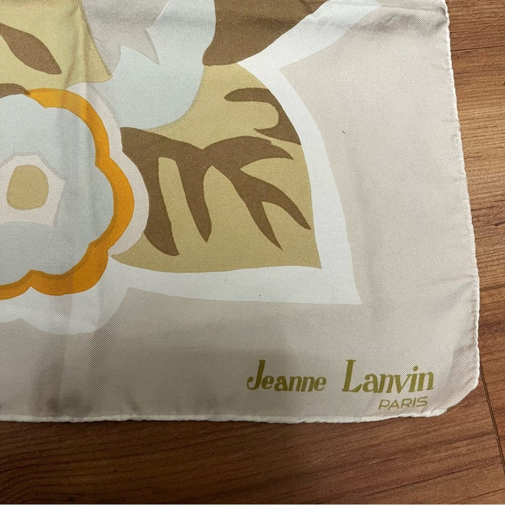 Jeanne Lanvin Floral Silk Scarf