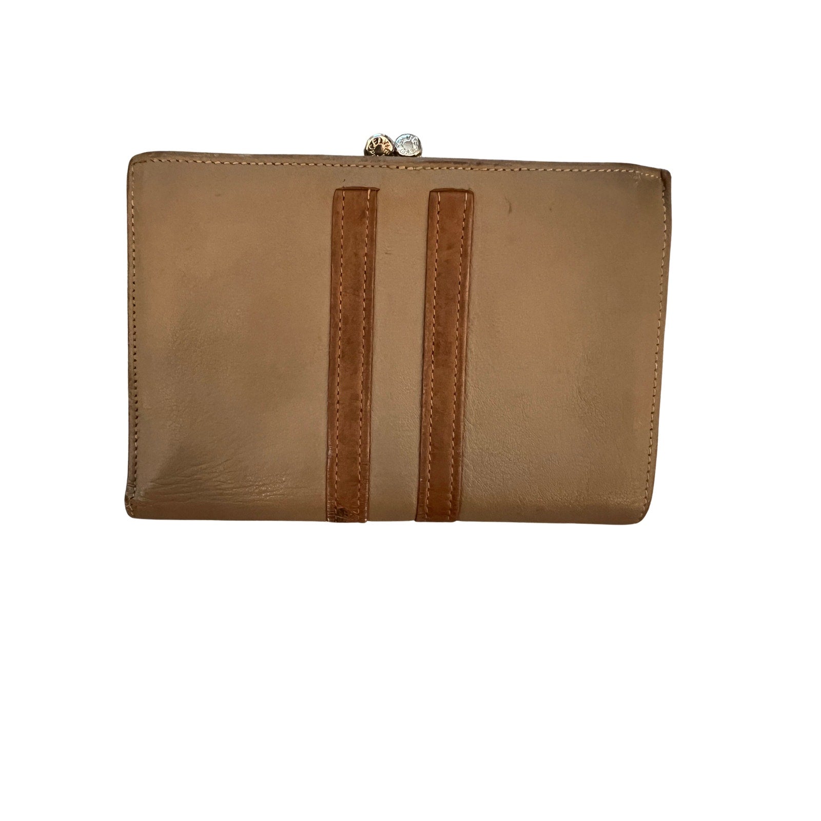 Celine Vintage Kisslock Coin Purse Clutch Wallet Mini Gold Frame