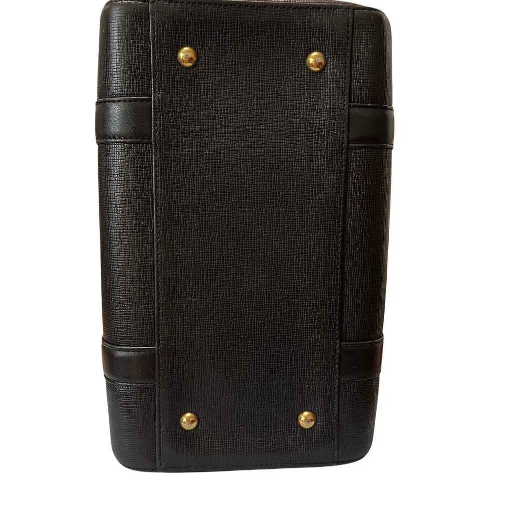 MCM Black Boston Bag in Saffiano Leather
