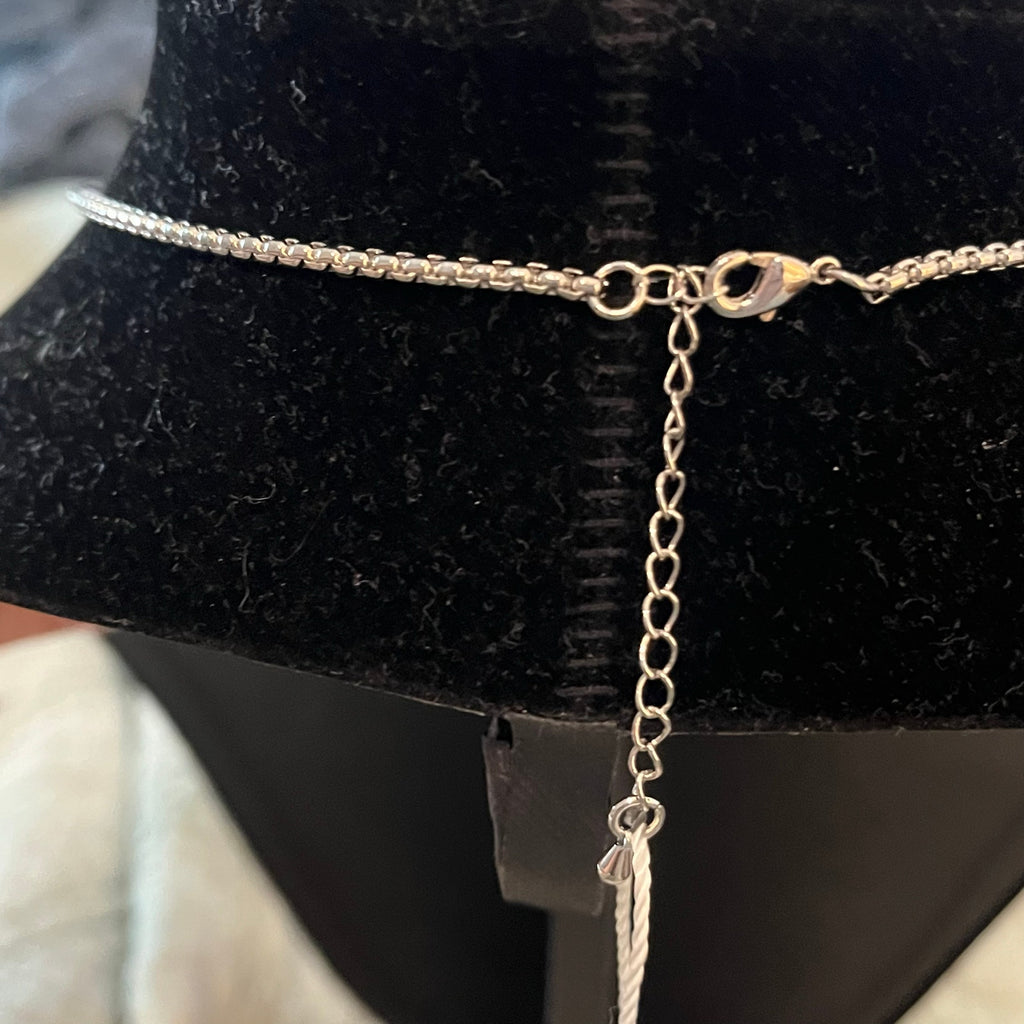 DanielMark White Gold Rose Necklace