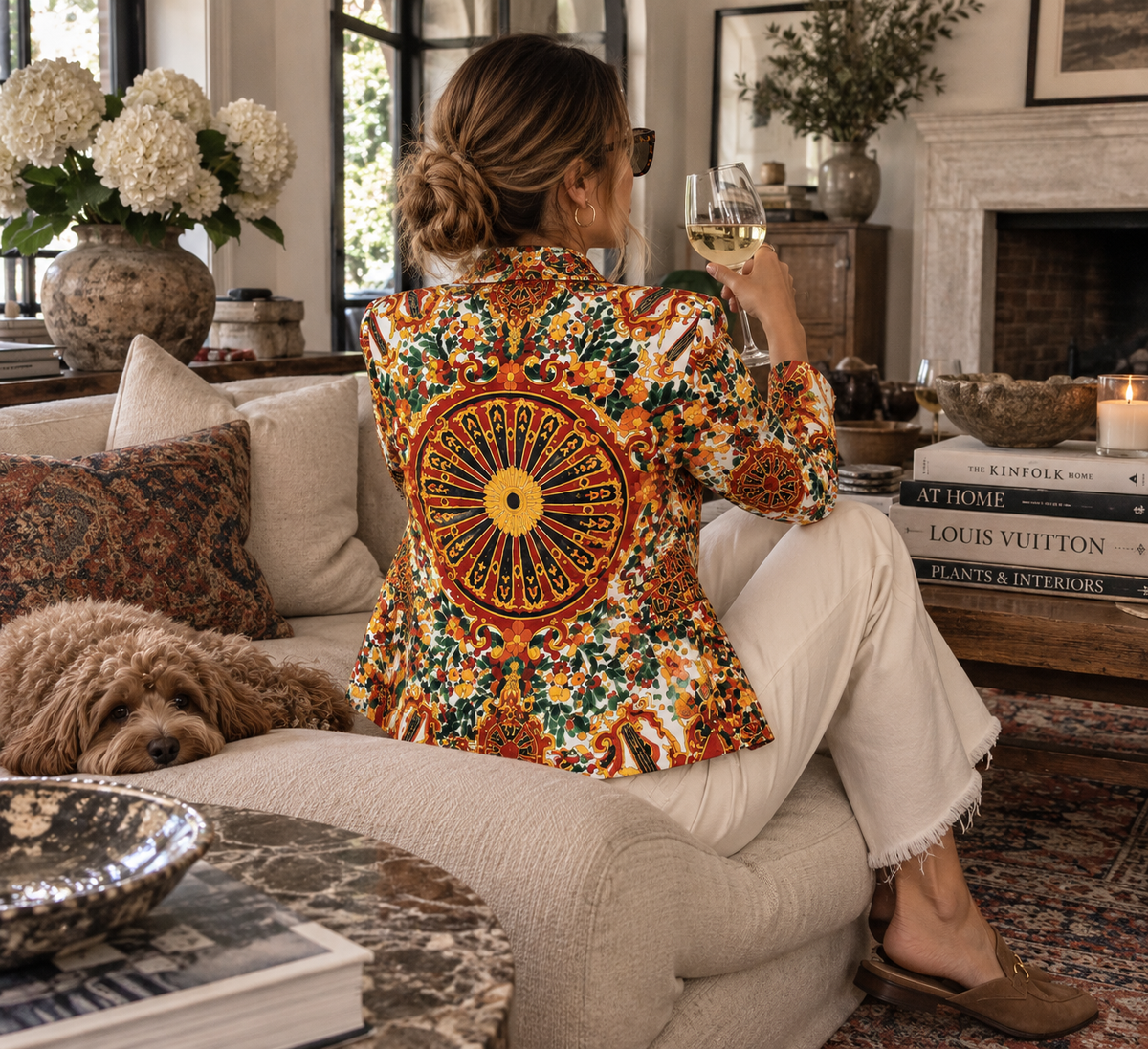 Howard Wolf Multicolor Floral Print Statement Blazer | Size 10