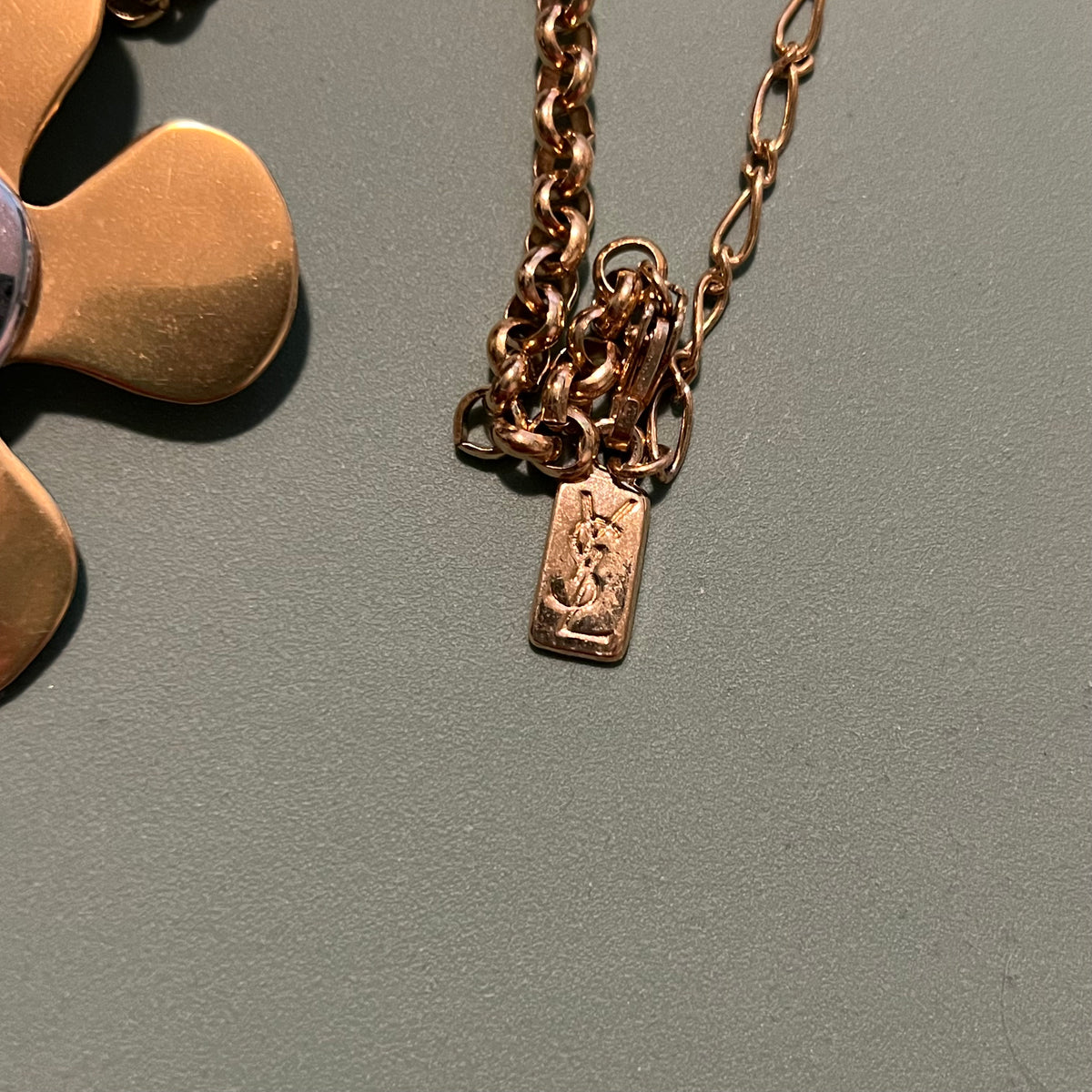 Saint Laurent Vintage Convertible Flower Pendant Necklace & Brooch
