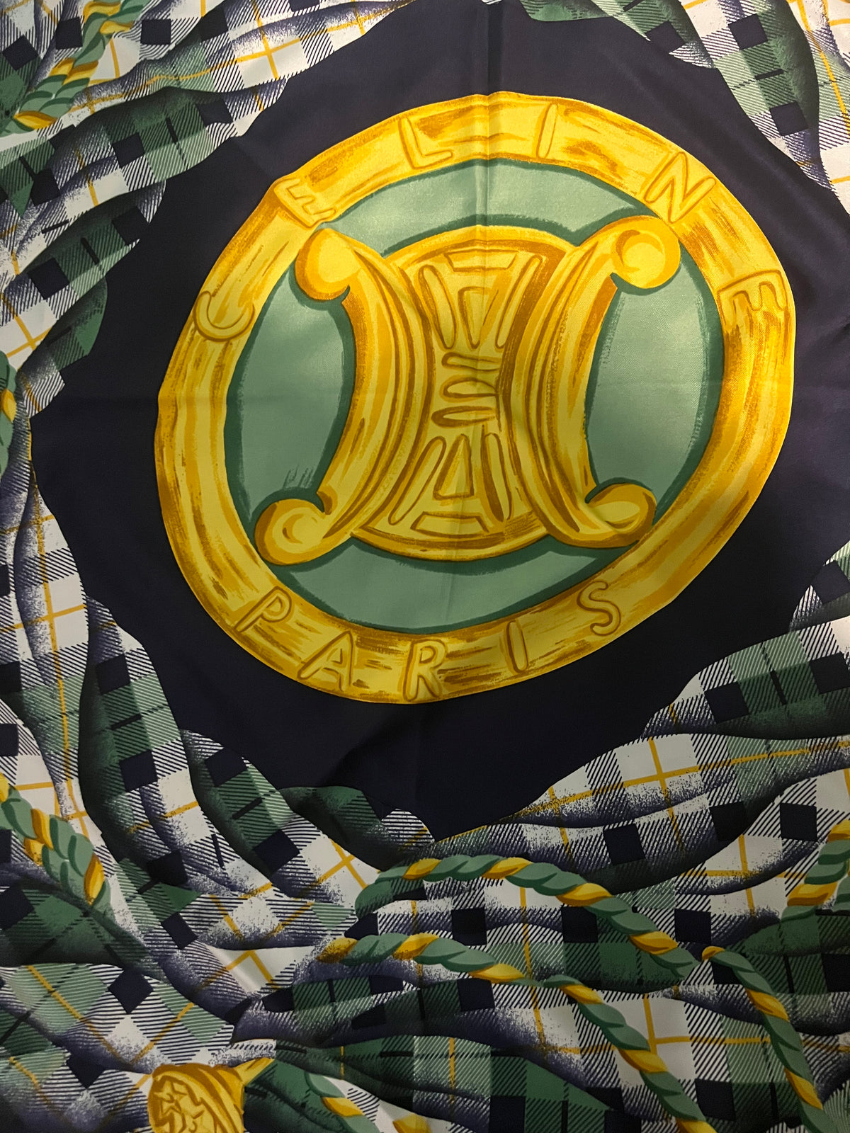 Céline Triomphe Medallion Silk Scarf | 34" x 34"