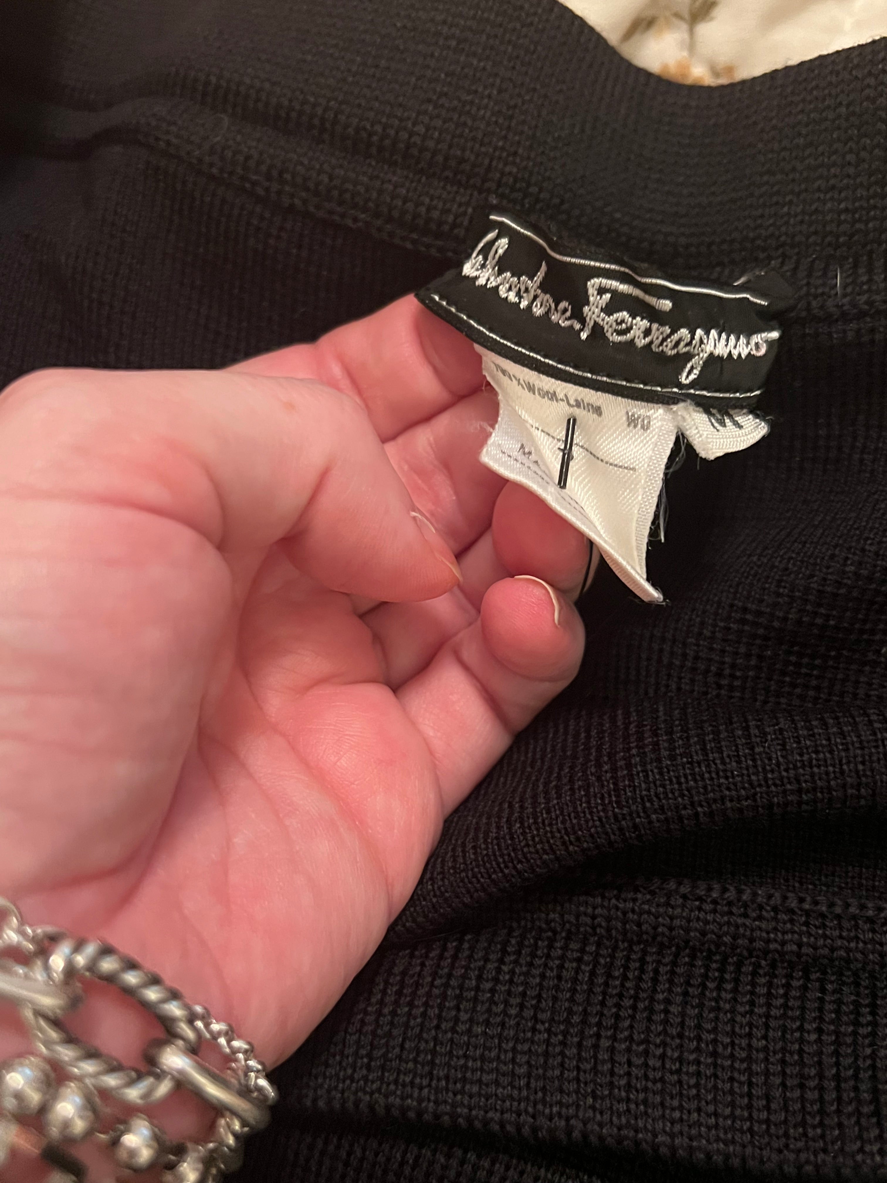 Salvatore Ferragamo Wool Mini Skirt — Black | Size Medium