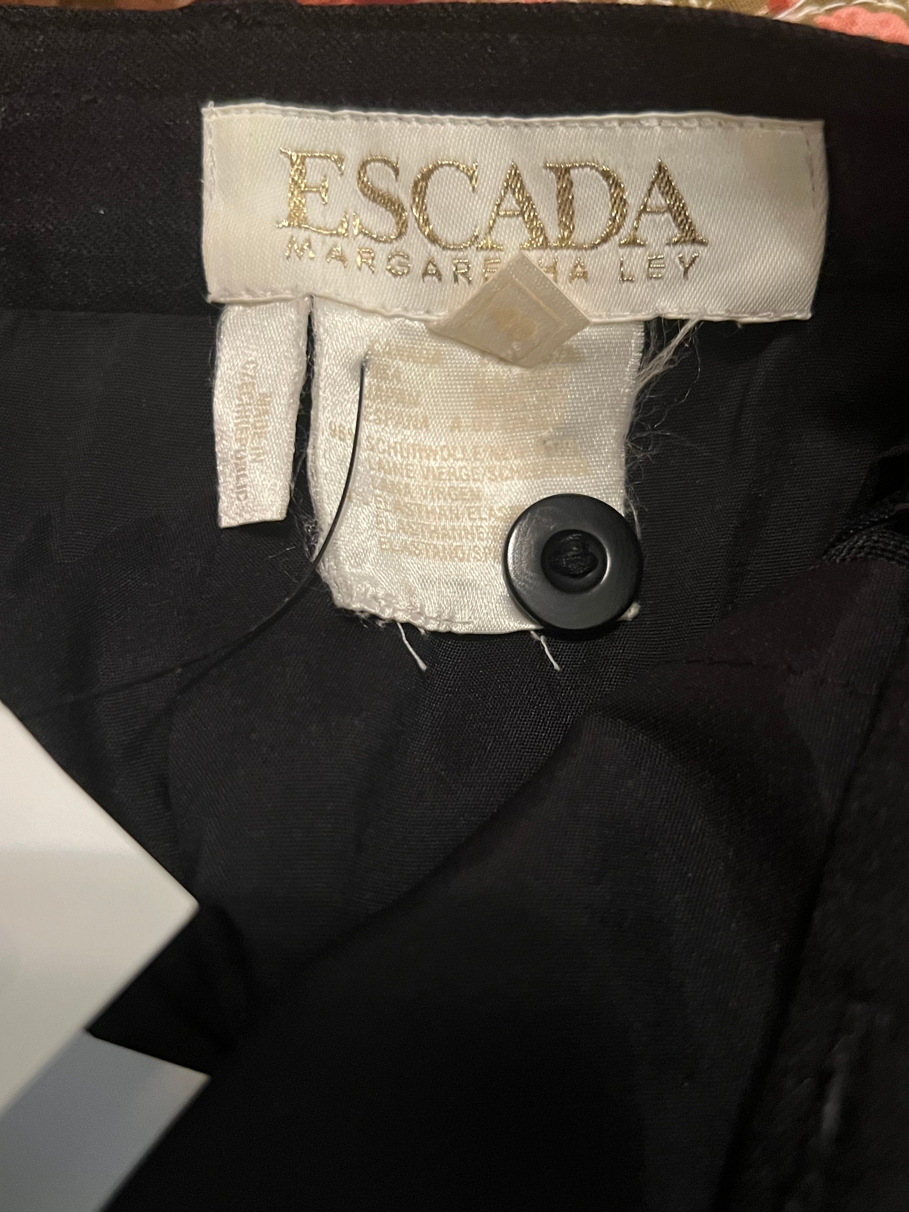 Vintage Escada Wool Mini Skirt — Dark Navy | EU 40
