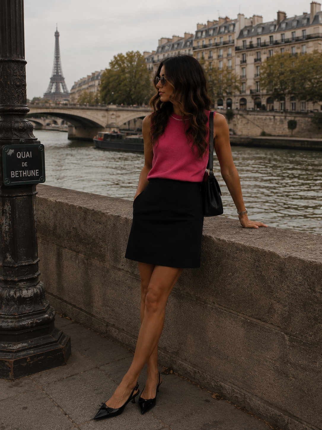 Salvatore Ferragamo Wool Mini Skirt — Black | Size Medium