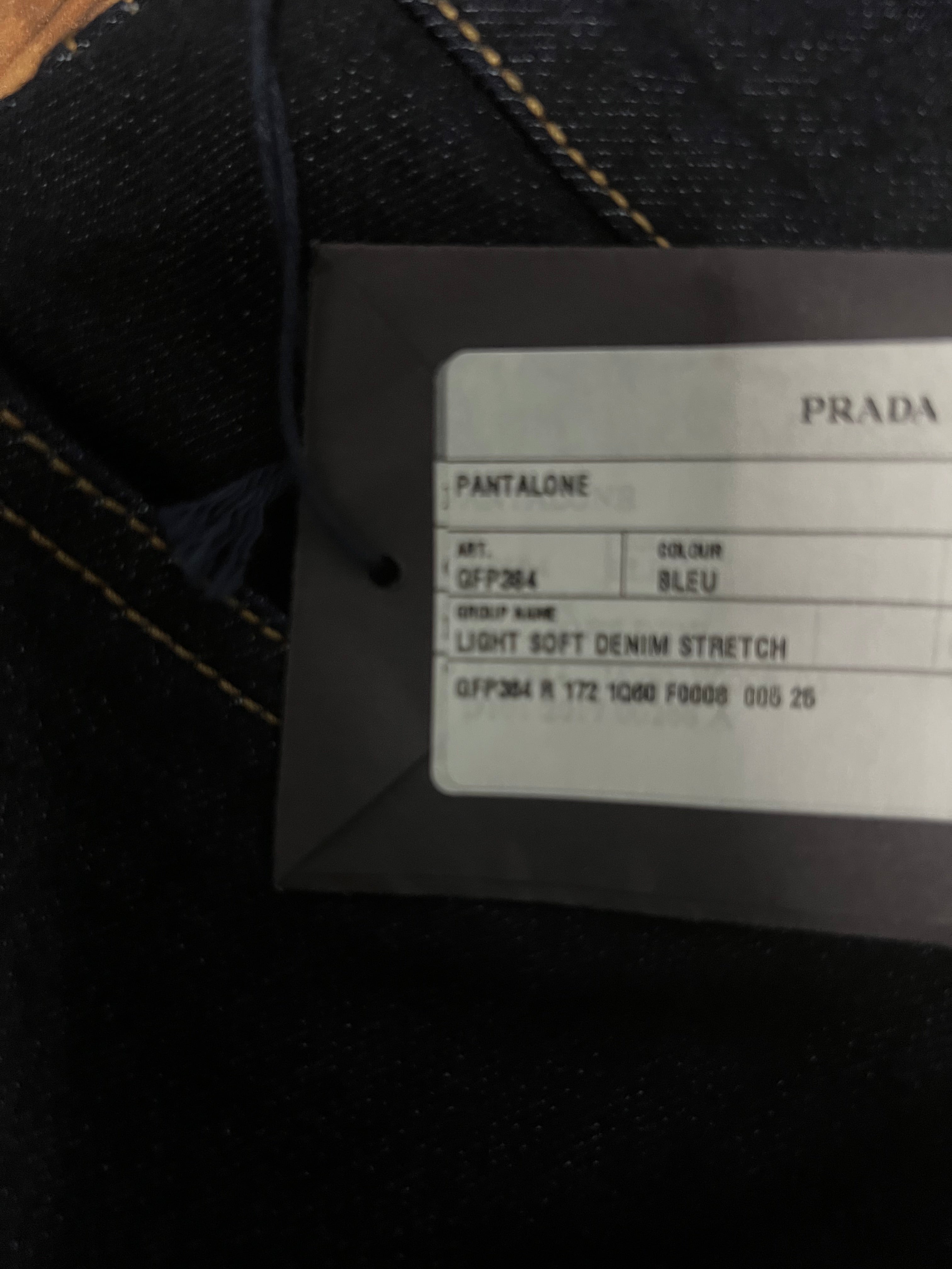Prada Light Soft Denim Stretch Jeans | Indigo Blue | Size 26 | NWT