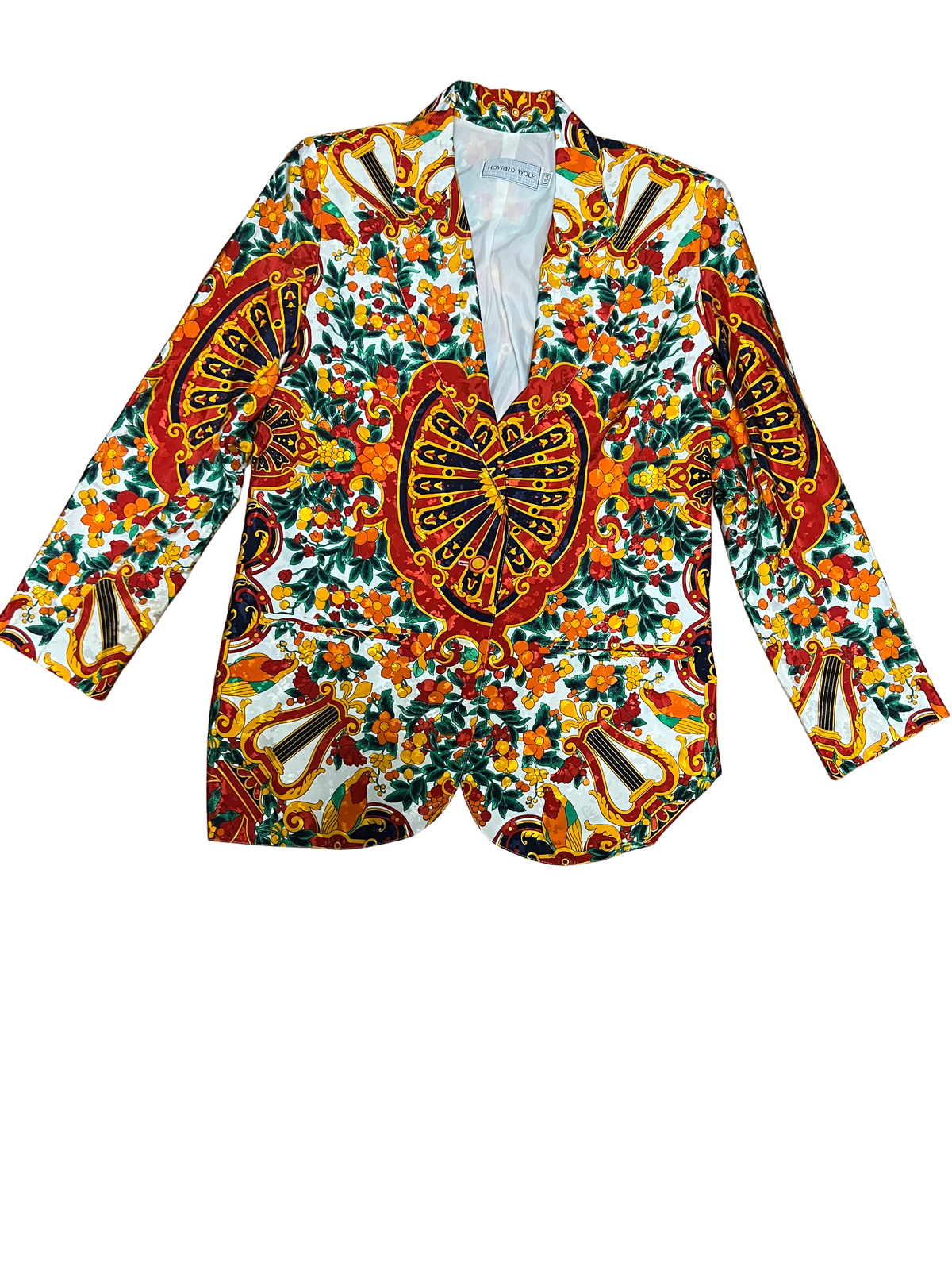 Howard Wolf Multicolor Floral Print Statement Blazer | Size 10