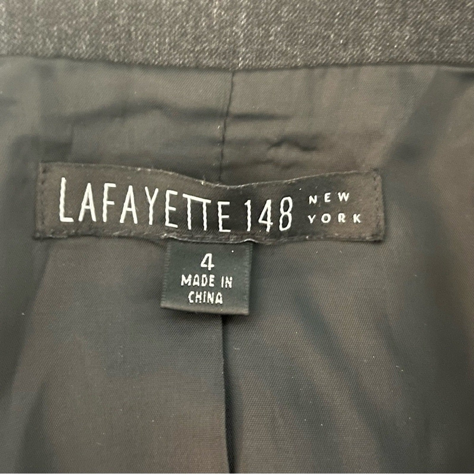 Lafayette 148 New York Grey Blazer Tailored Suit Jacket