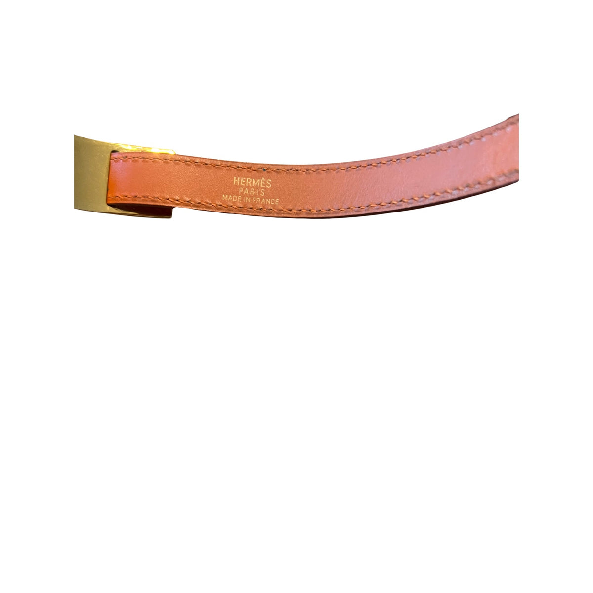 Hermès Leather & Gold-Tone Dog Collar | Orange & Brown | Adjustable