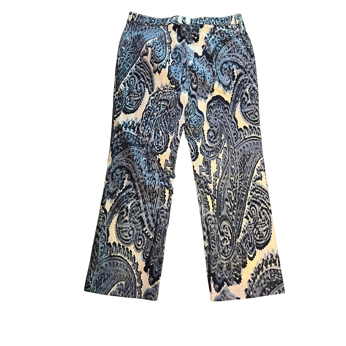 St. John Sport by Marie Gray Paisley Denim 2-Piece Set — Size 16