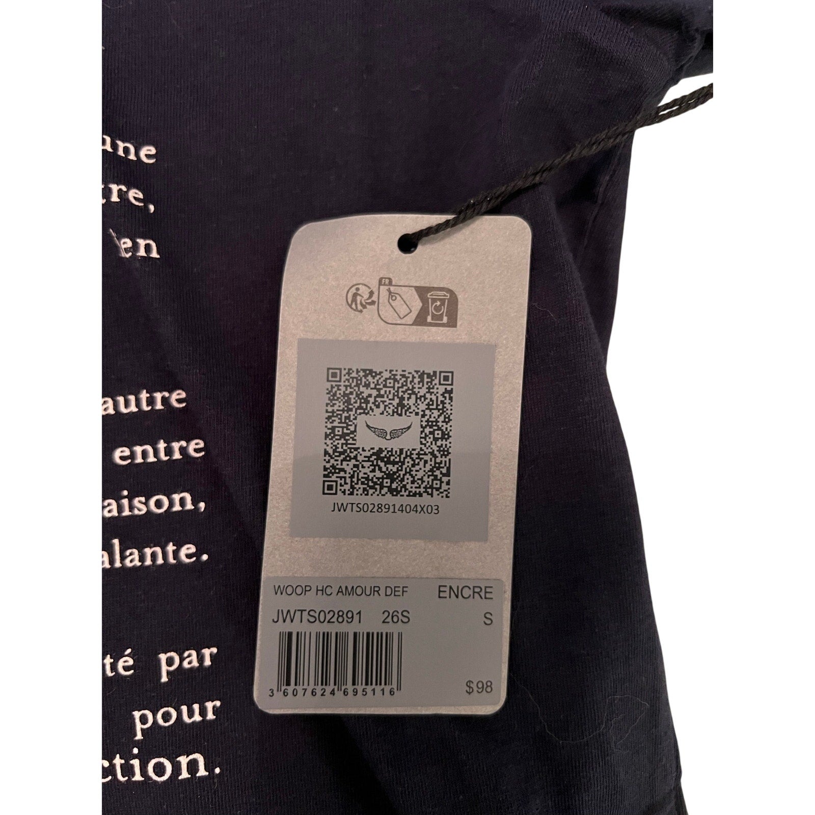 Zadig & Voltaire Amour Definition Graphic Tee Navy