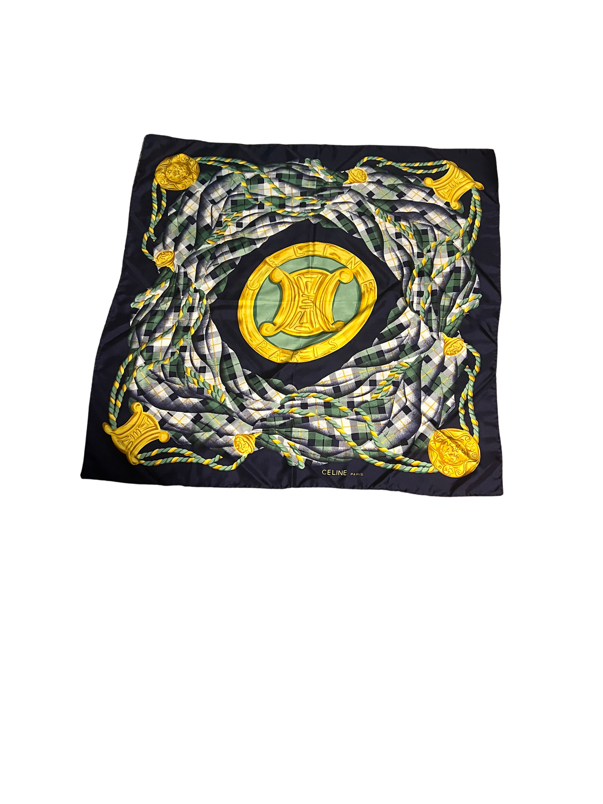 Céline Triomphe Medallion Silk Scarf | 34" x 34"