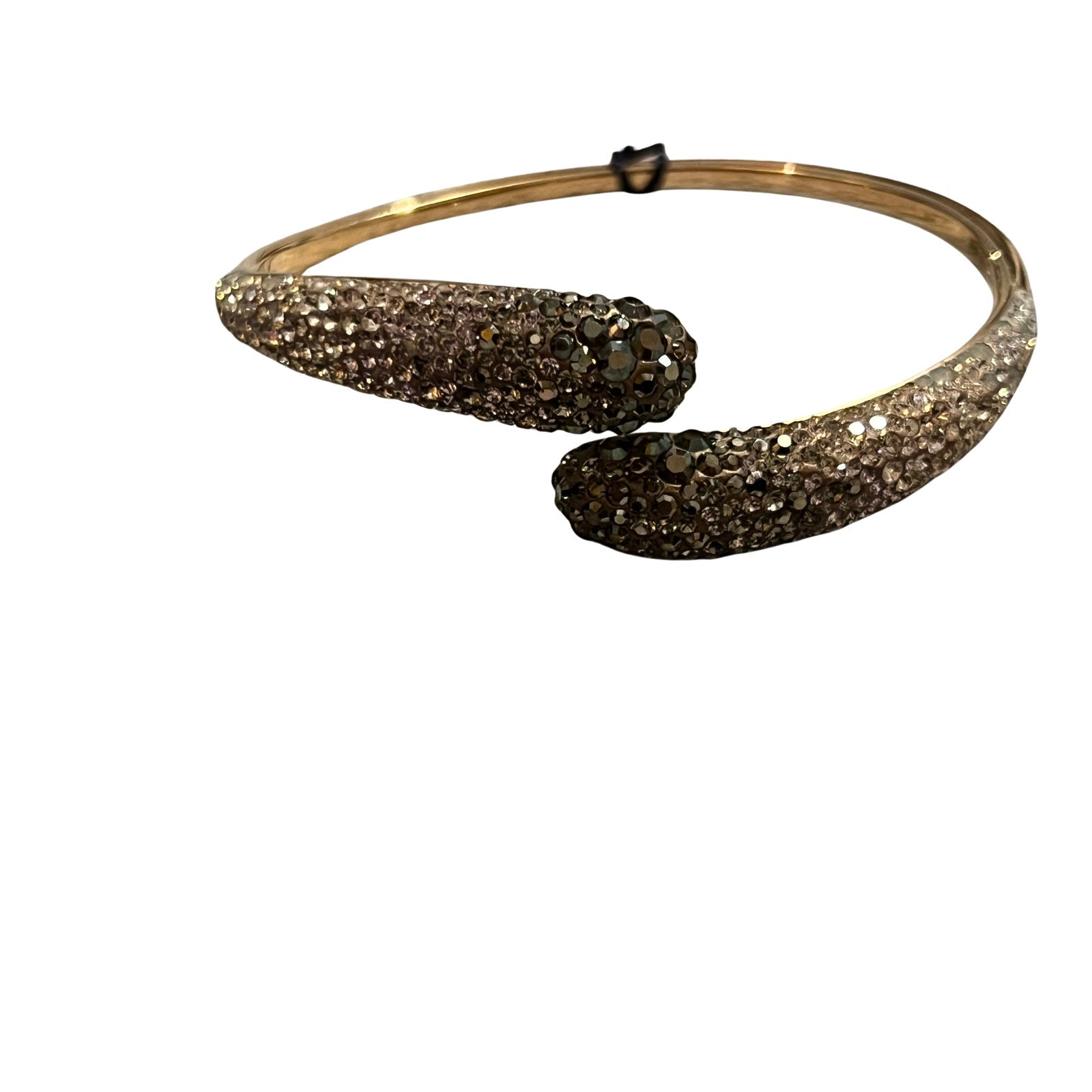 Swarovski Crystal Pavé Bangle Bracelet Rose Gold Tone NWT