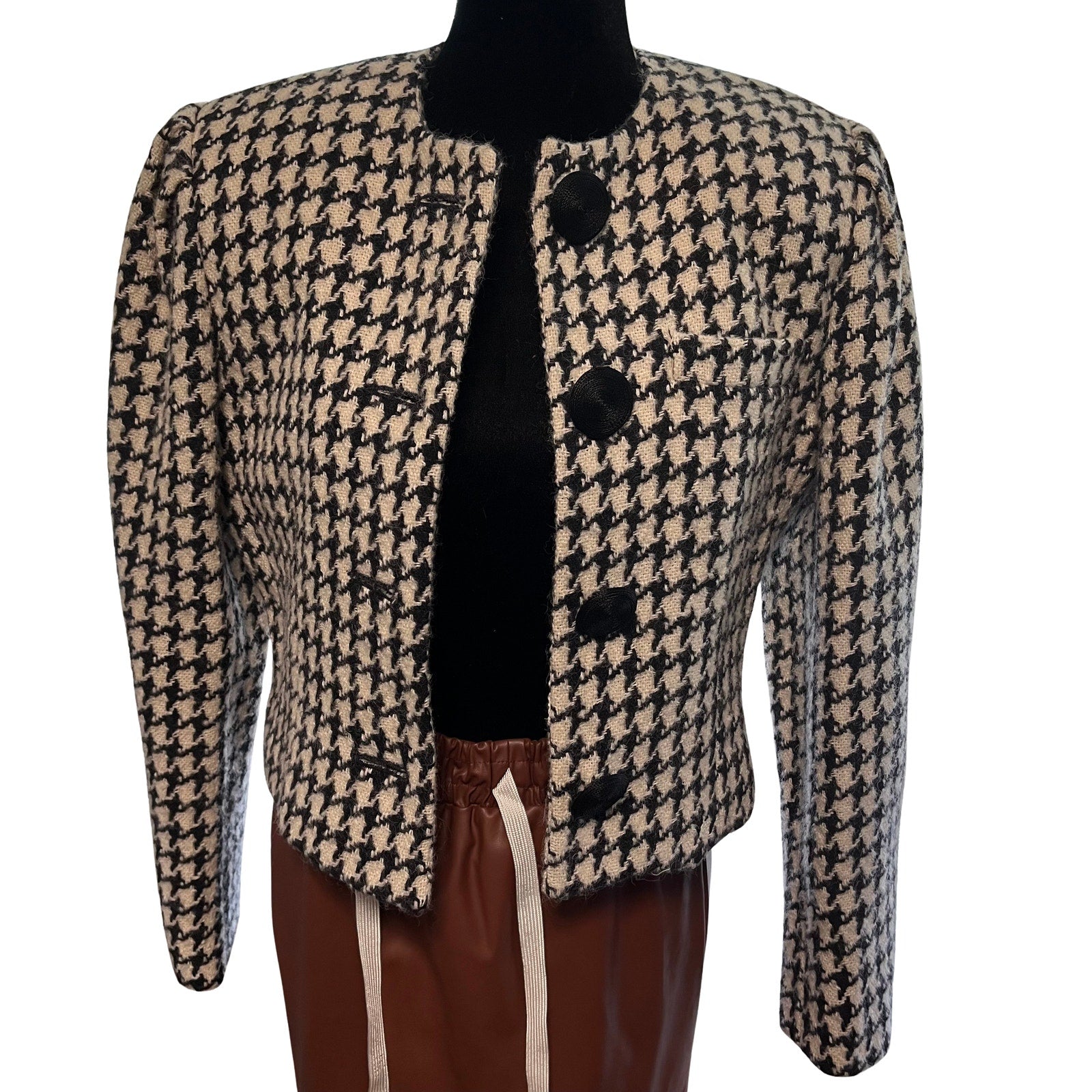Houndstooth Black and White Blazer