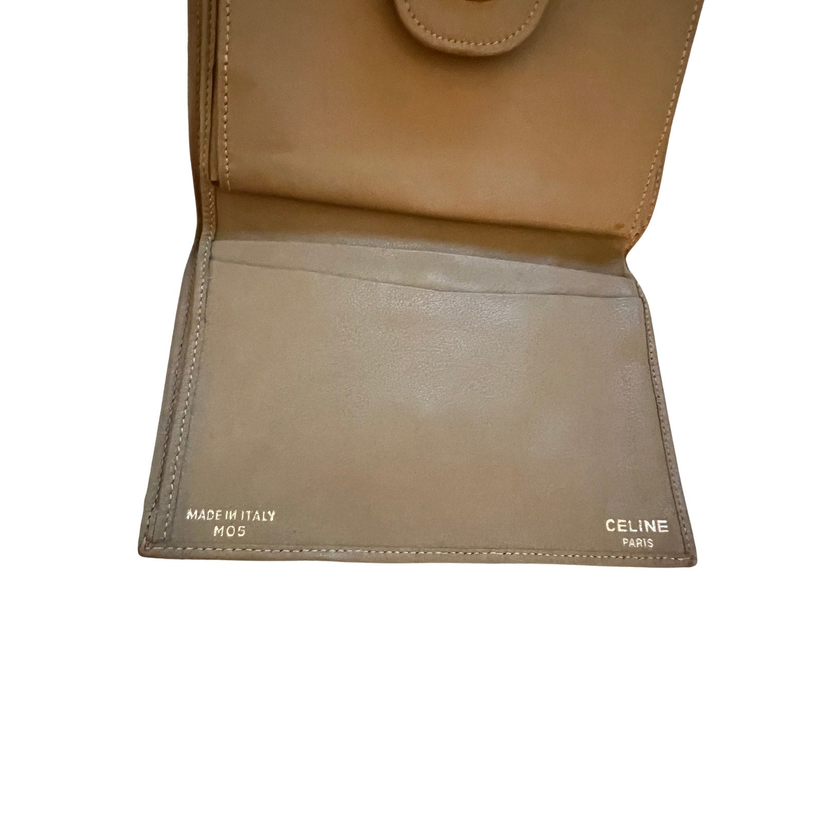 Celine Vintage Kisslock Coin Purse Clutch Wallet Mini Gold Frame