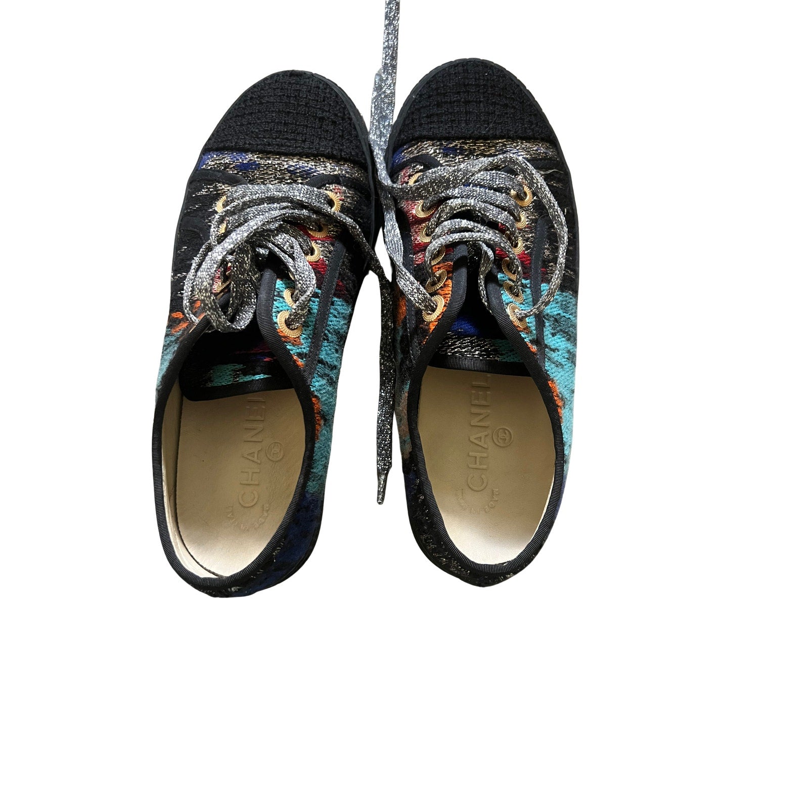 Chanel Multicolor Tweed Low Top Sneakers EU 36.5