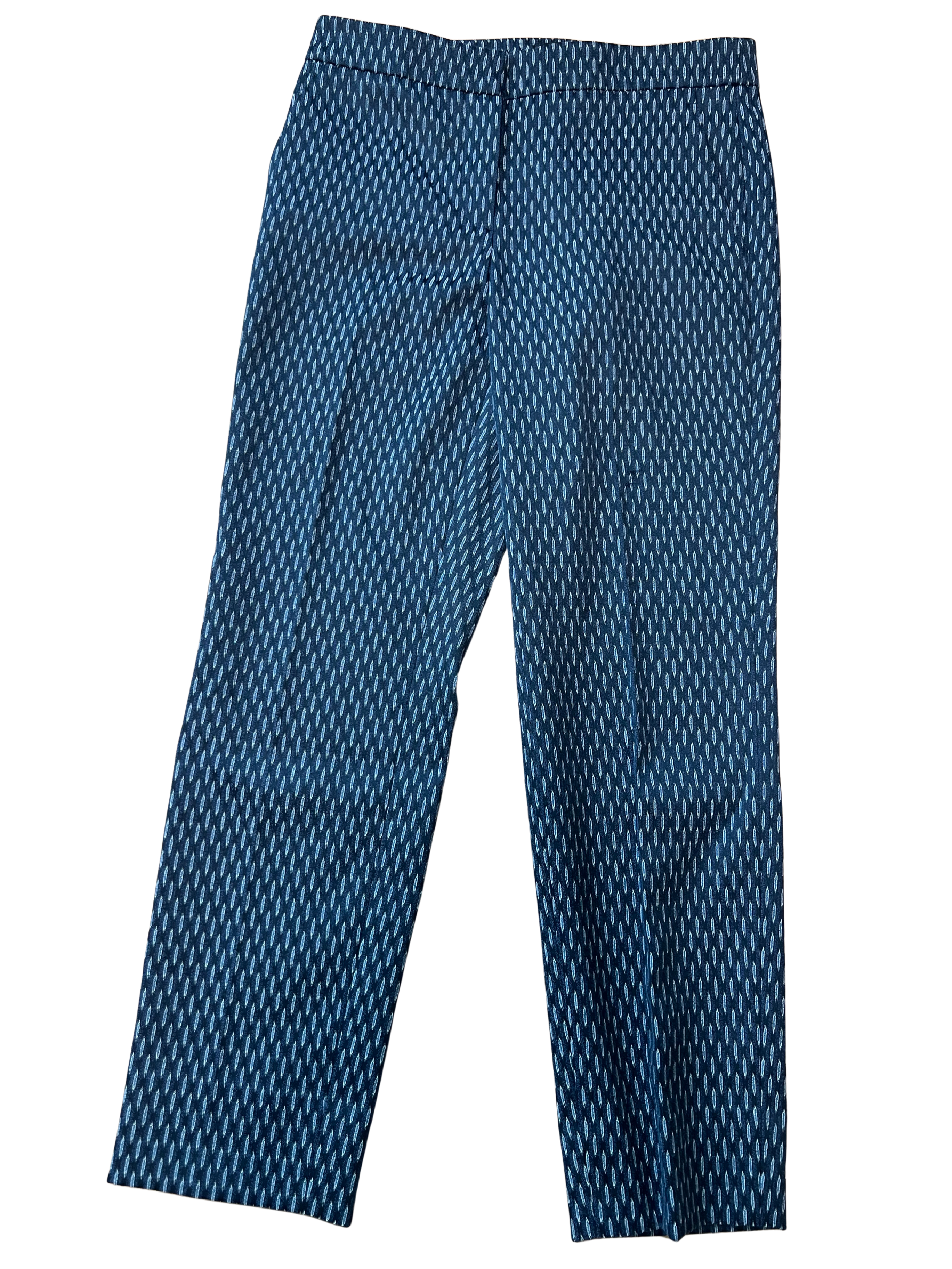 Theory Blue Geometric Print Matching Top & Pant Set | Petite | NWOT