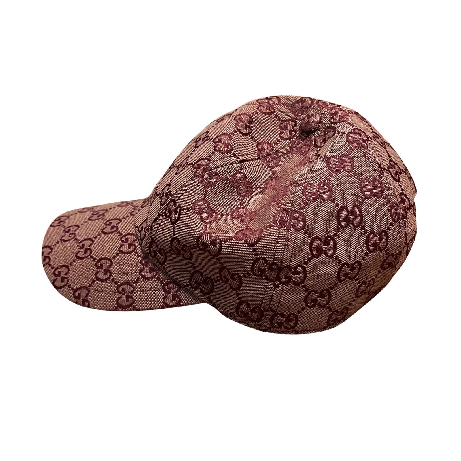 Gucci M Jackson Burgundy and Brown GG Canvas Hat - NWT