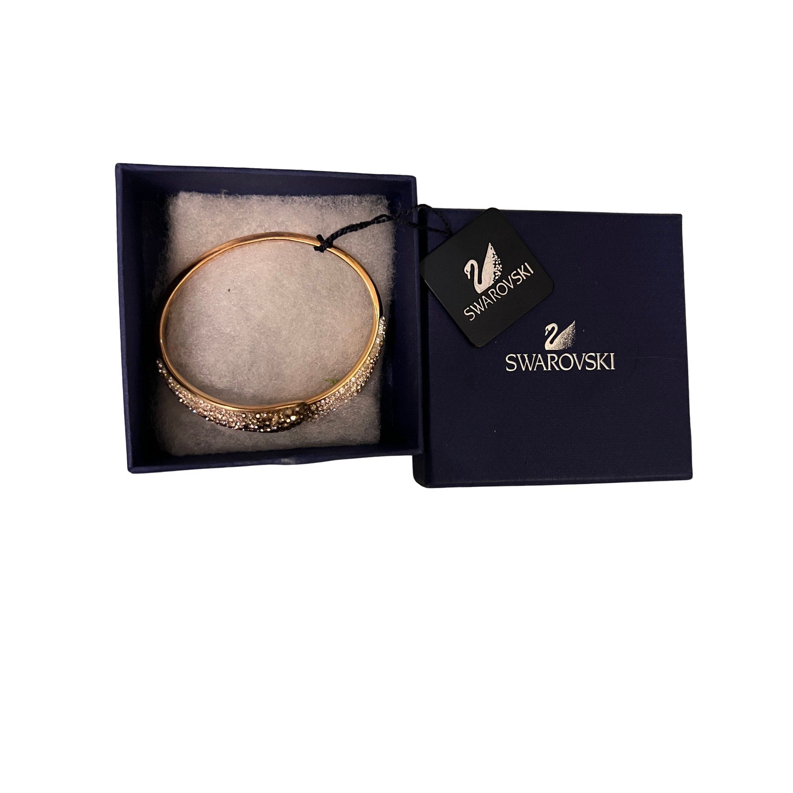 Swarovski Crystal Pavé Bangle Bracelet Rose Gold Tone NWT