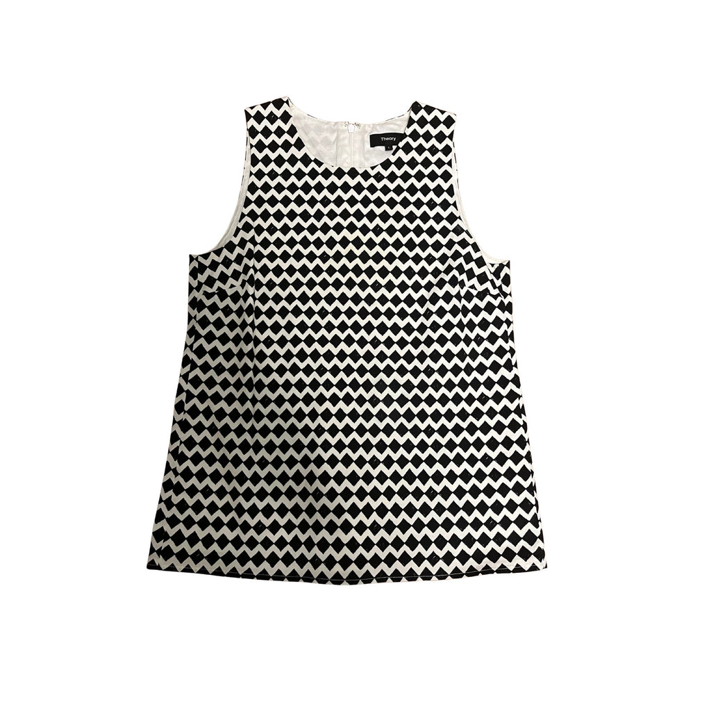 Theory Black and White Sleeveless Top