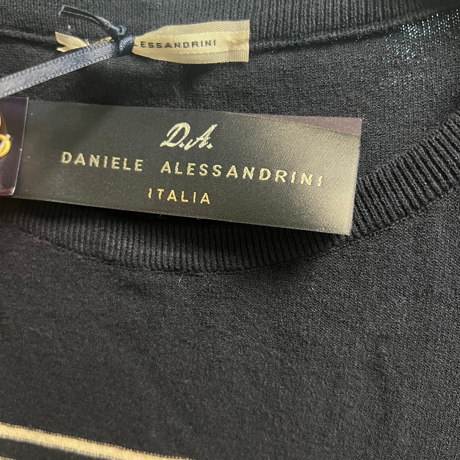 New Daniele Alessandrini Striped Short Sleeve Sweater NWT